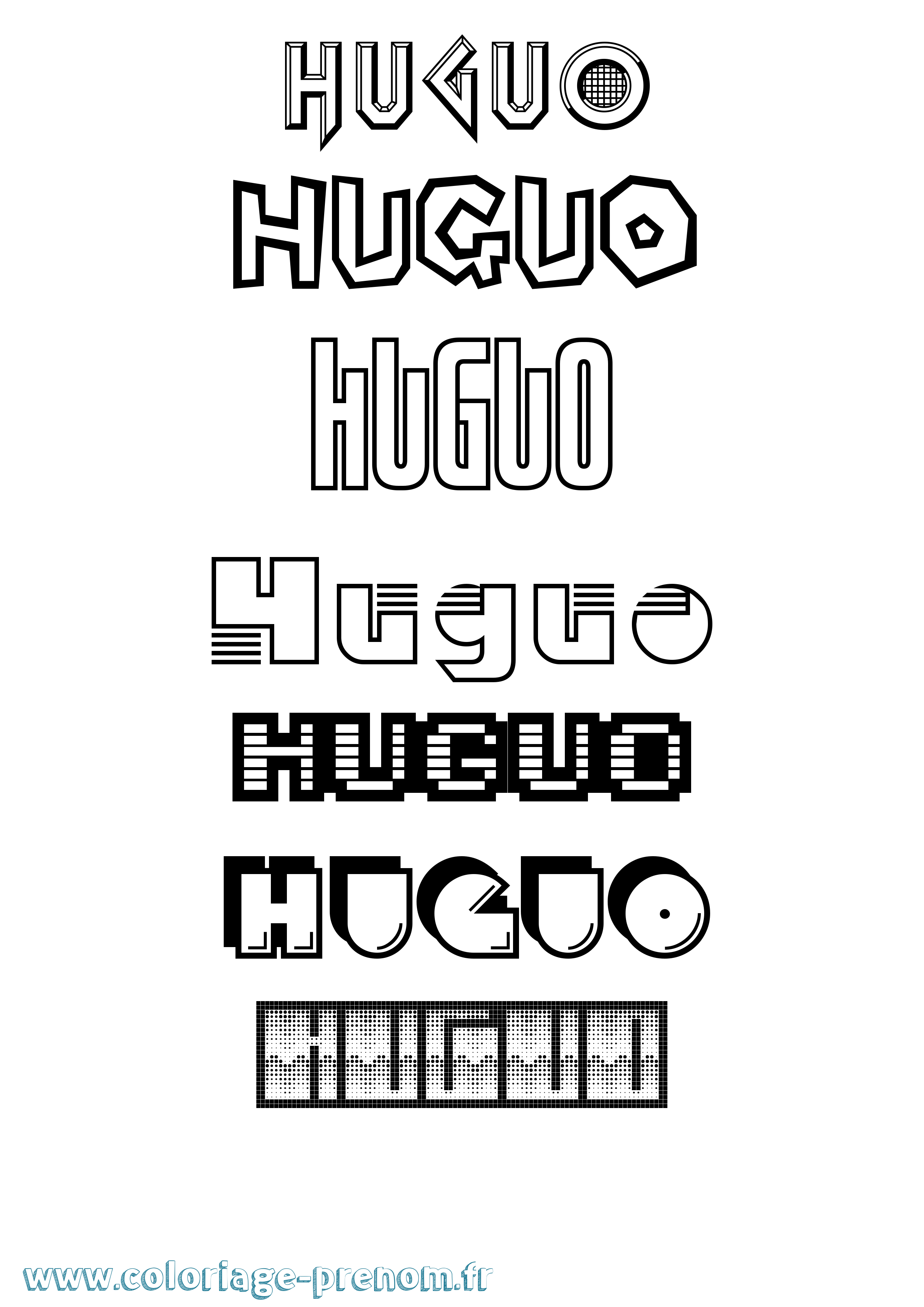 Coloriage Huguo Jeux Vidéos Coloriage prénom Huguo Jeux Vidéos