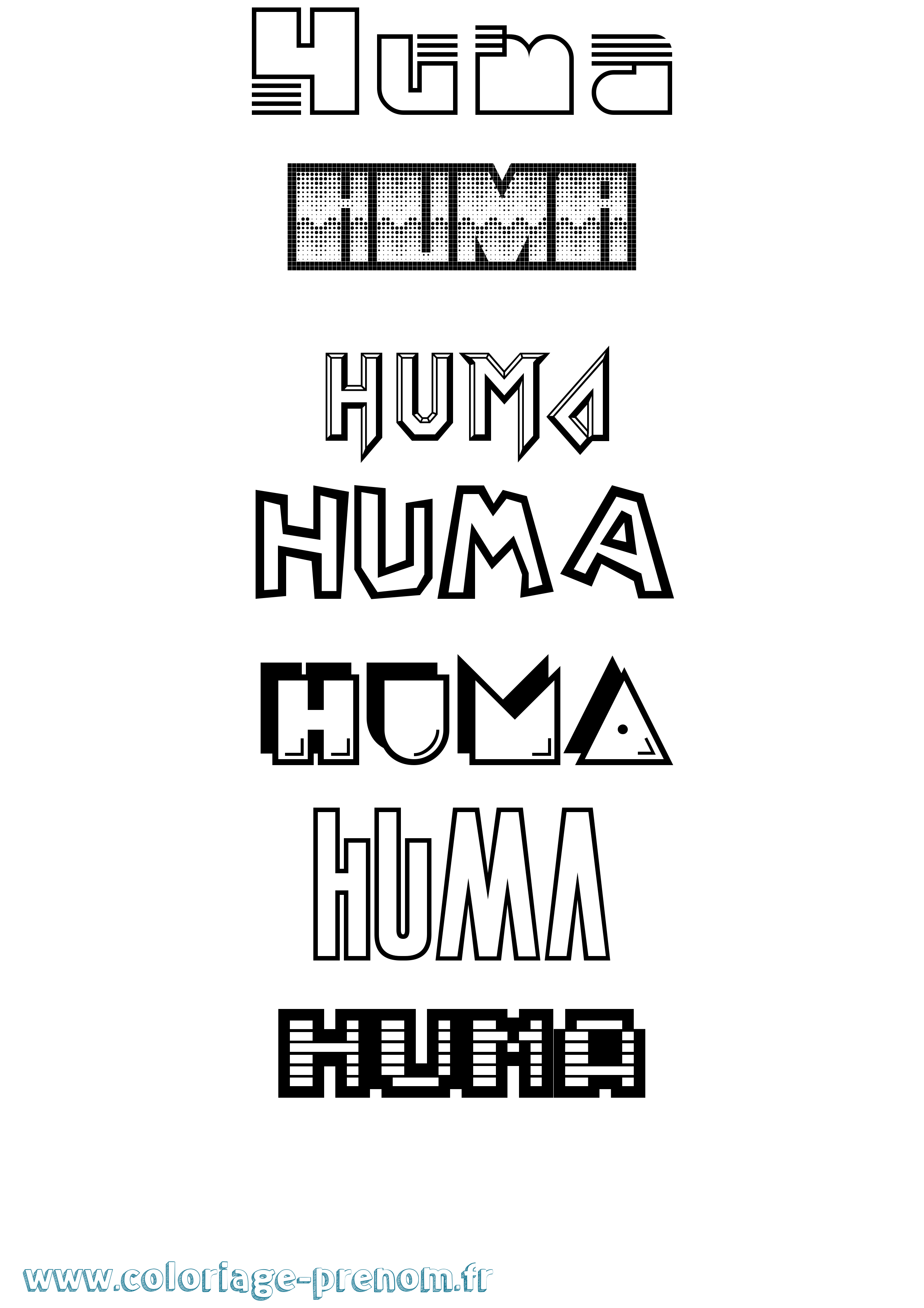 Coloriage Huma Jeux Vidéos Coloriage prénom Huma Jeux Vidéos