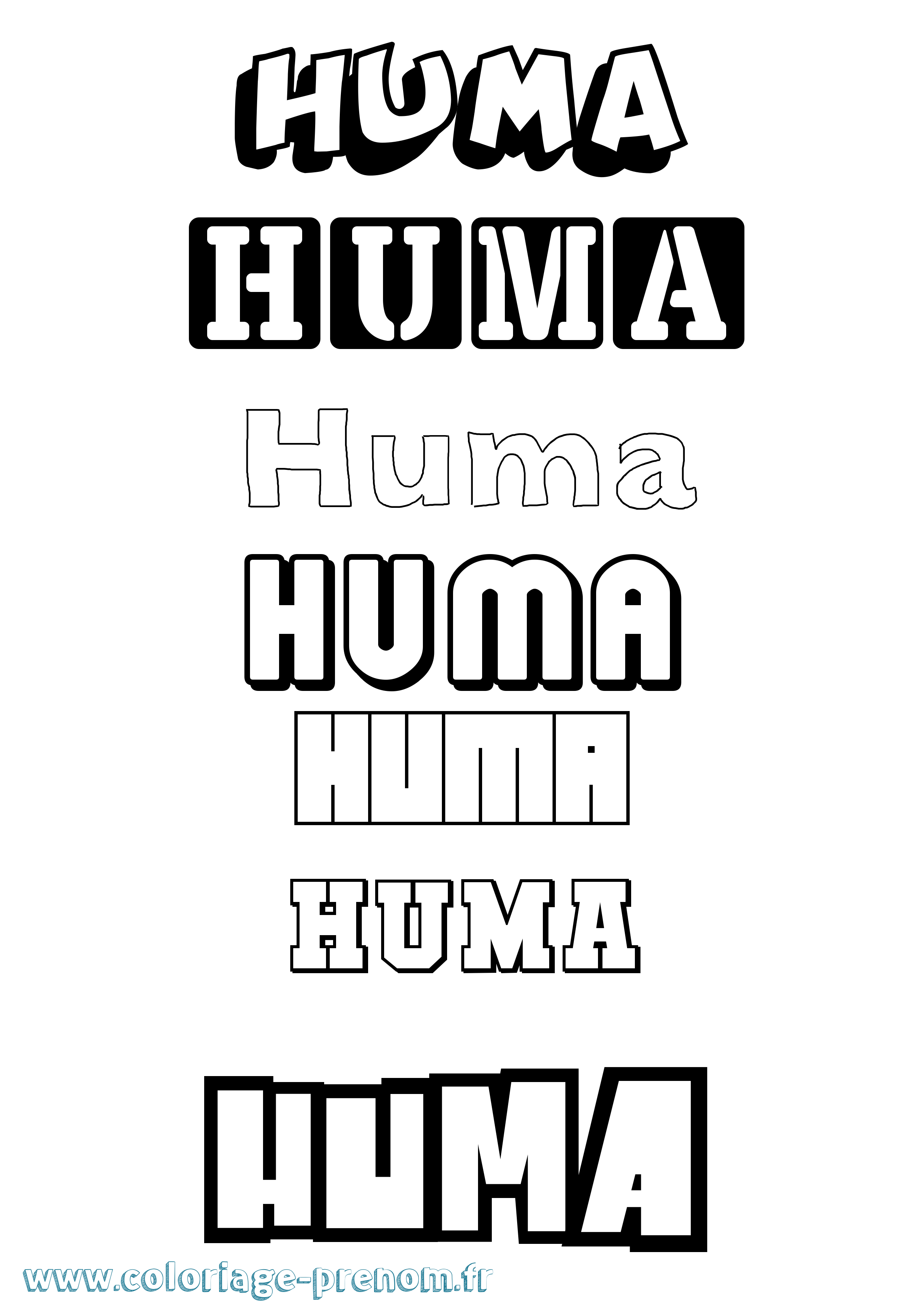 Coloriage Huma Simple Coloriage prénom Huma Simple