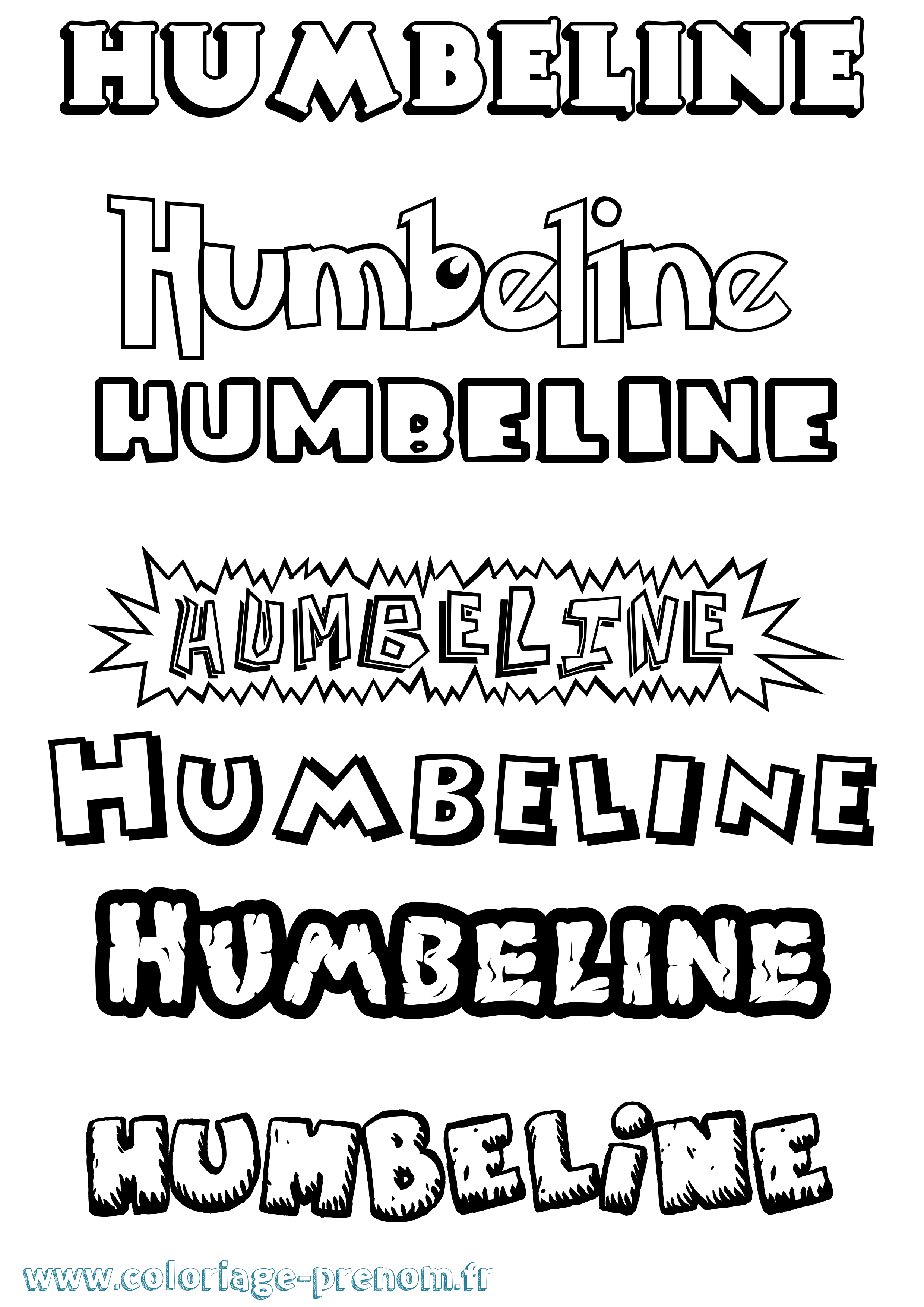 Coloriage Humbeline Dessin Animé Coloriage prénom Humbeline Dessin Animé