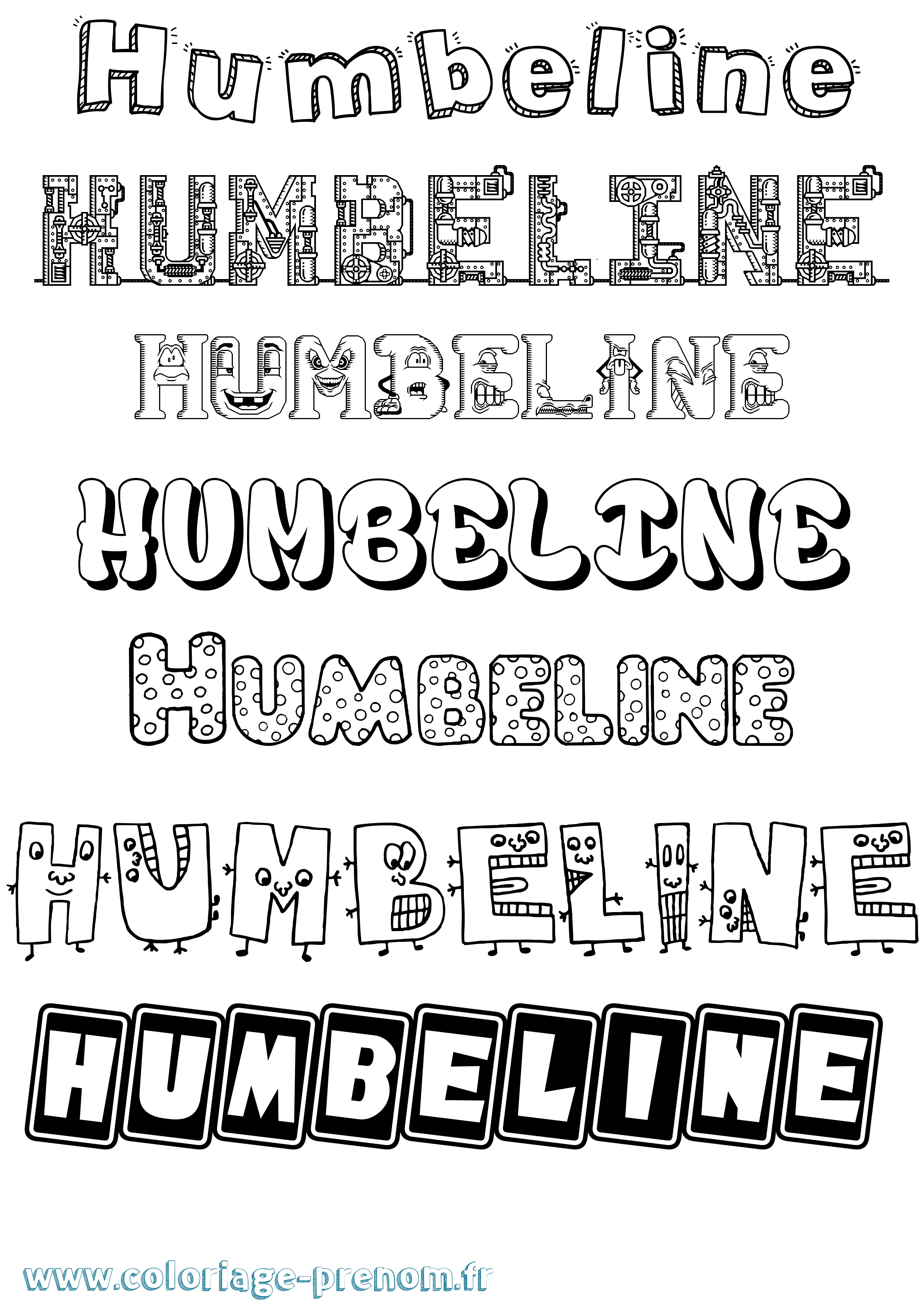 Coloriage Humbeline Fun Coloriage prénom Humbeline Fun