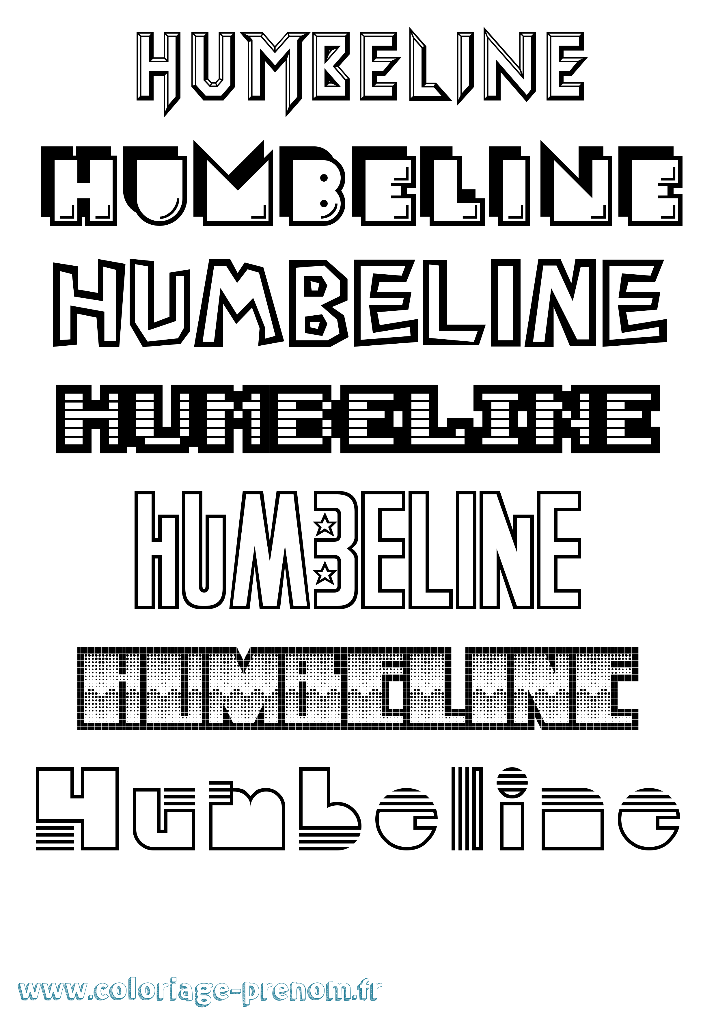 Coloriage Humbeline Jeux Vidéos Coloriage prénom Humbeline Jeux Vidéos