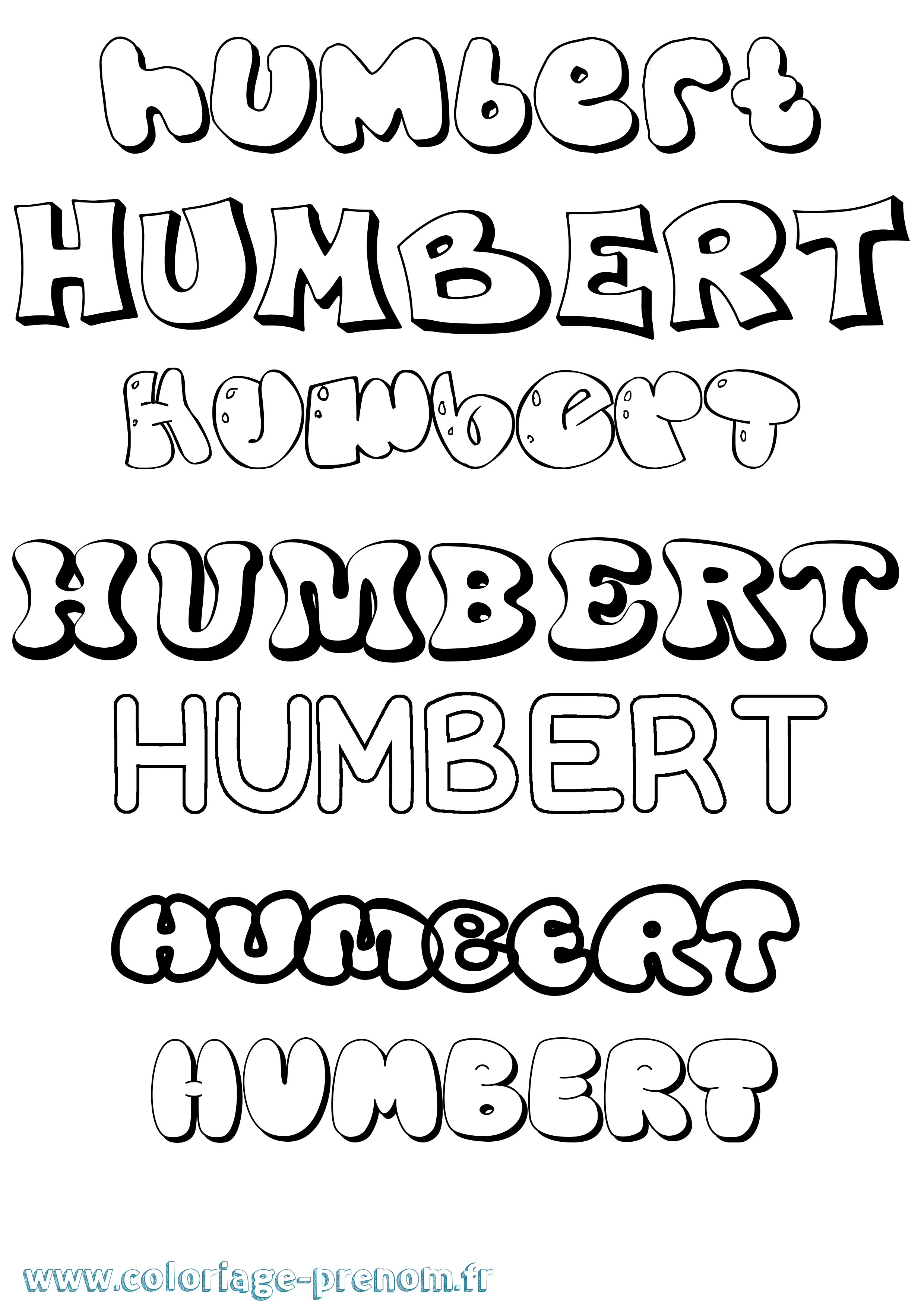 Coloriage Humbert Bubble Coloriage prénom Humbert Bubble