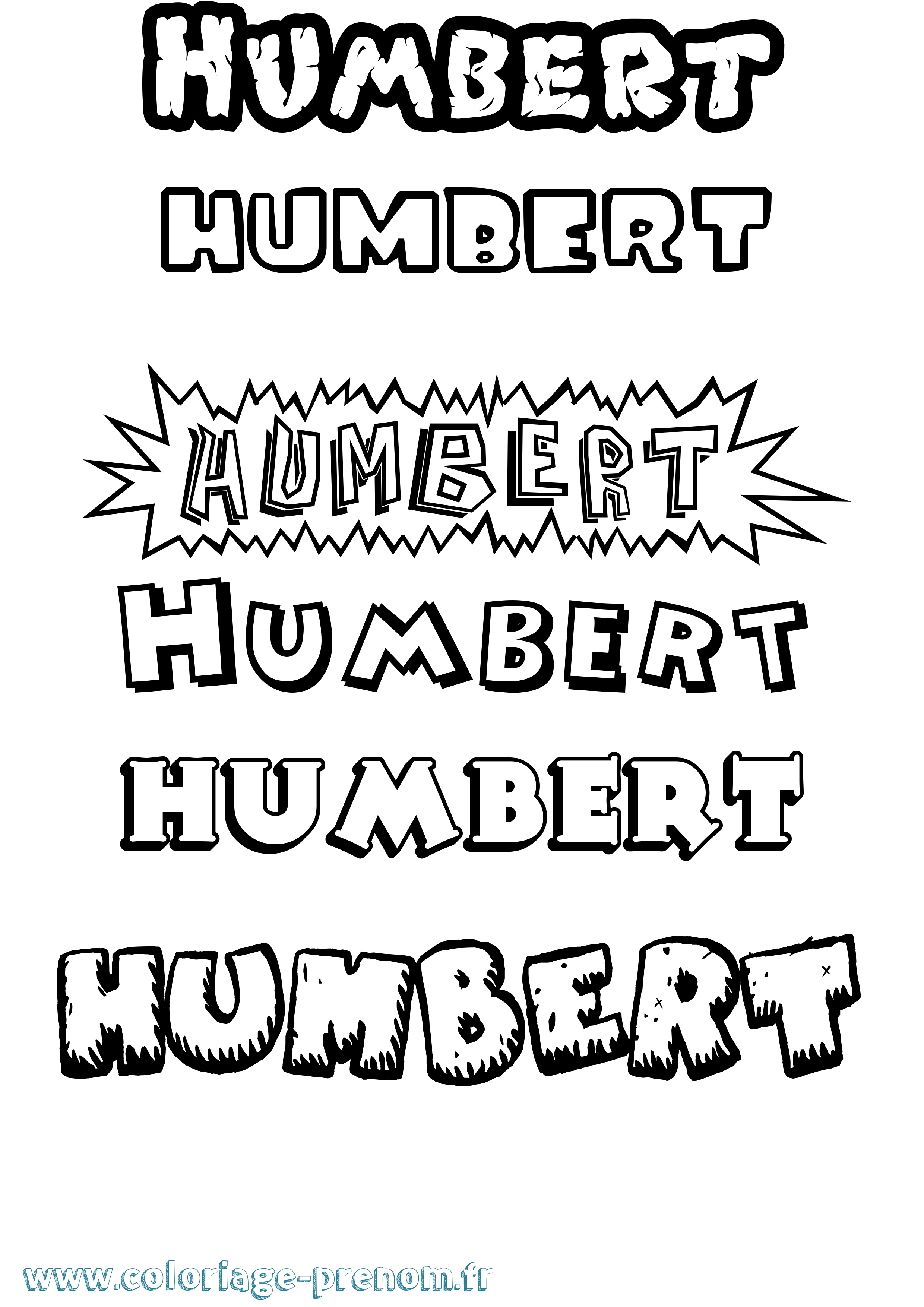 Coloriage Humbert Dessin Animé Coloriage prénom Humbert Dessin Animé