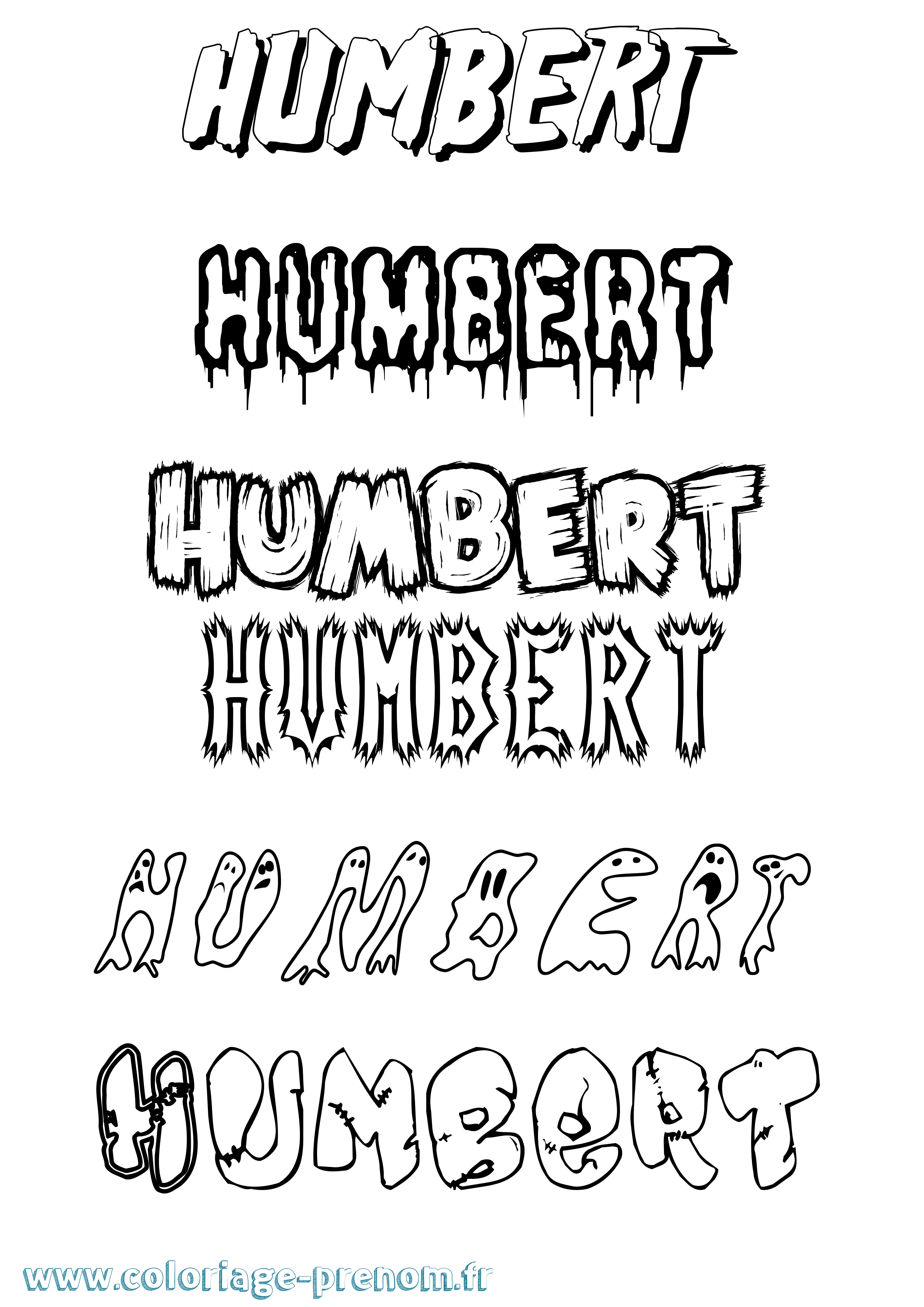 Coloriage Humbert Frisson Coloriage prénom Humbert Frisson