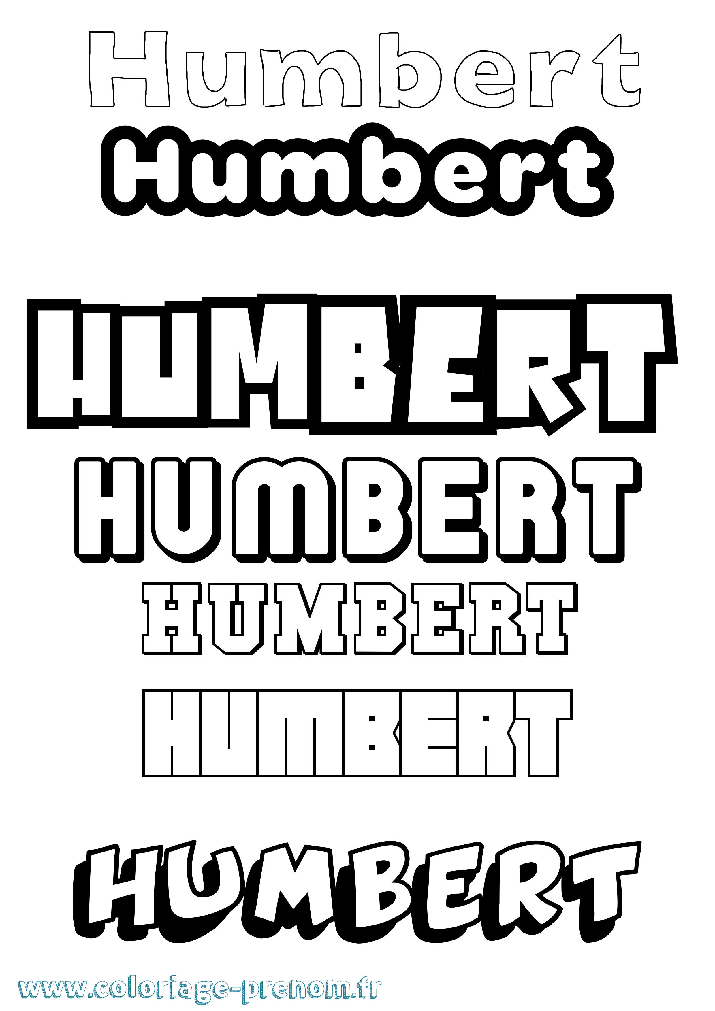 Coloriage Humbert Simple Coloriage prénom Humbert Simple