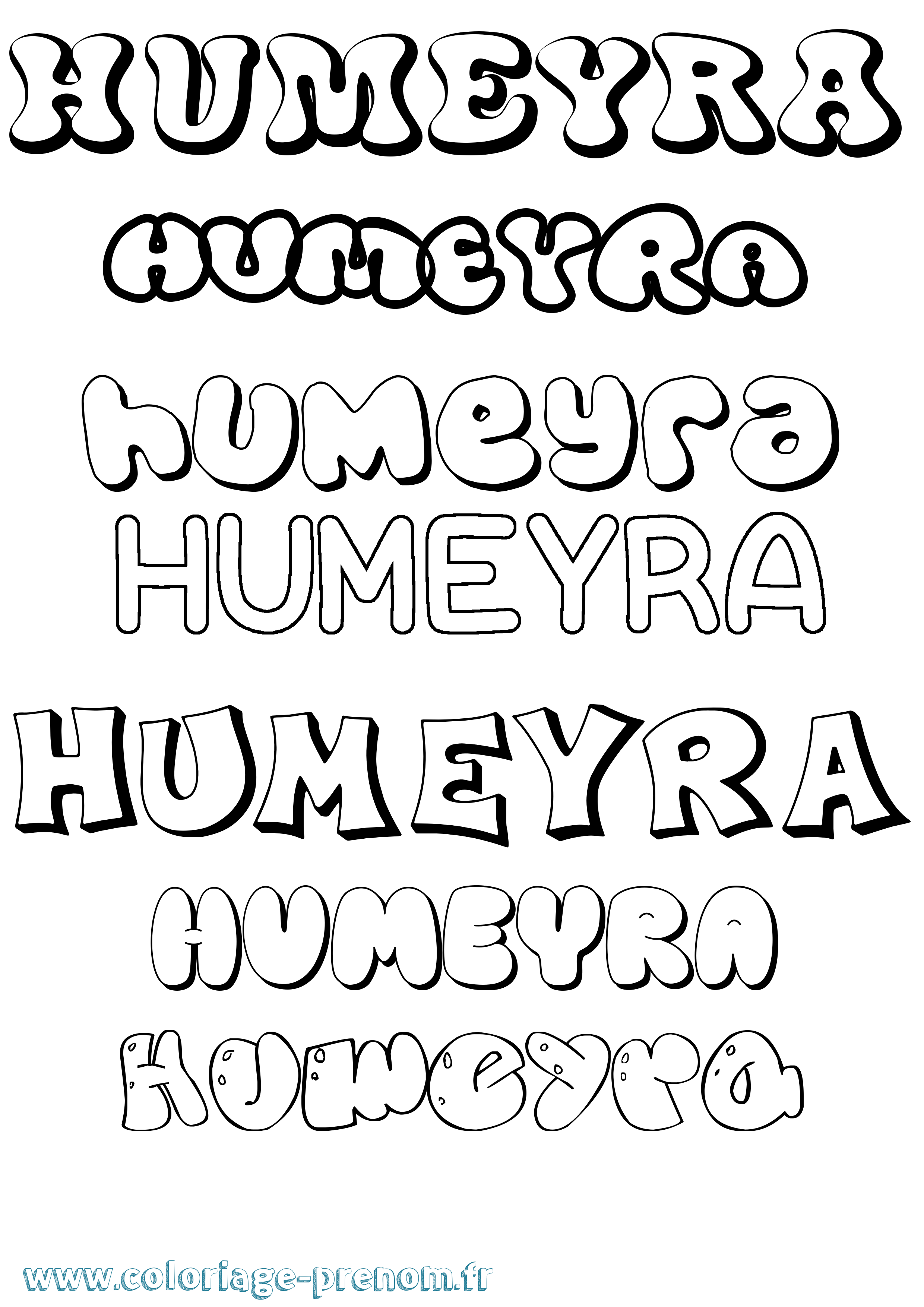 Coloriage Humeyra Bubble Coloriage prénom Humeyra Bubble