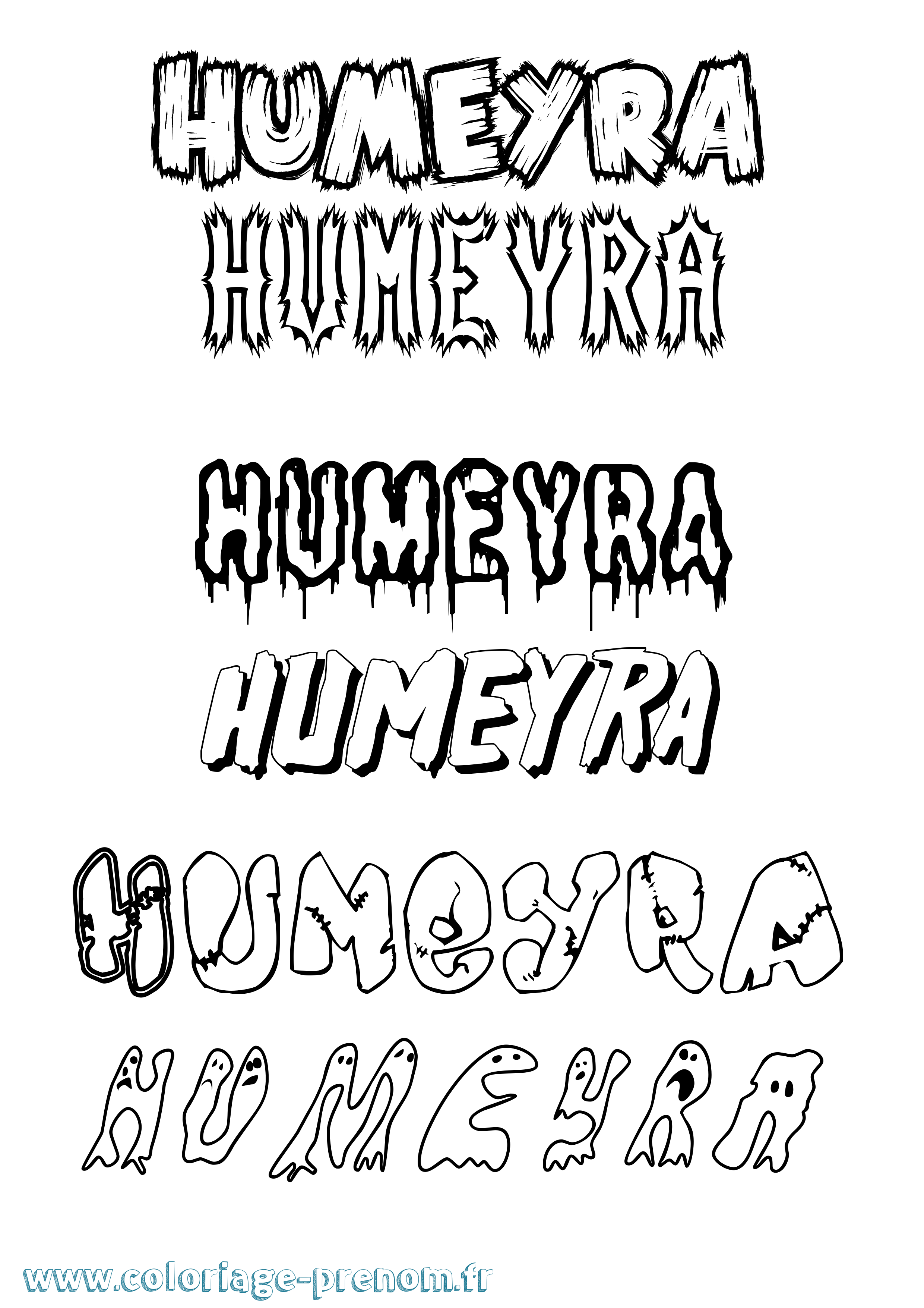 Coloriage Humeyra Frisson Coloriage prénom Humeyra Frisson