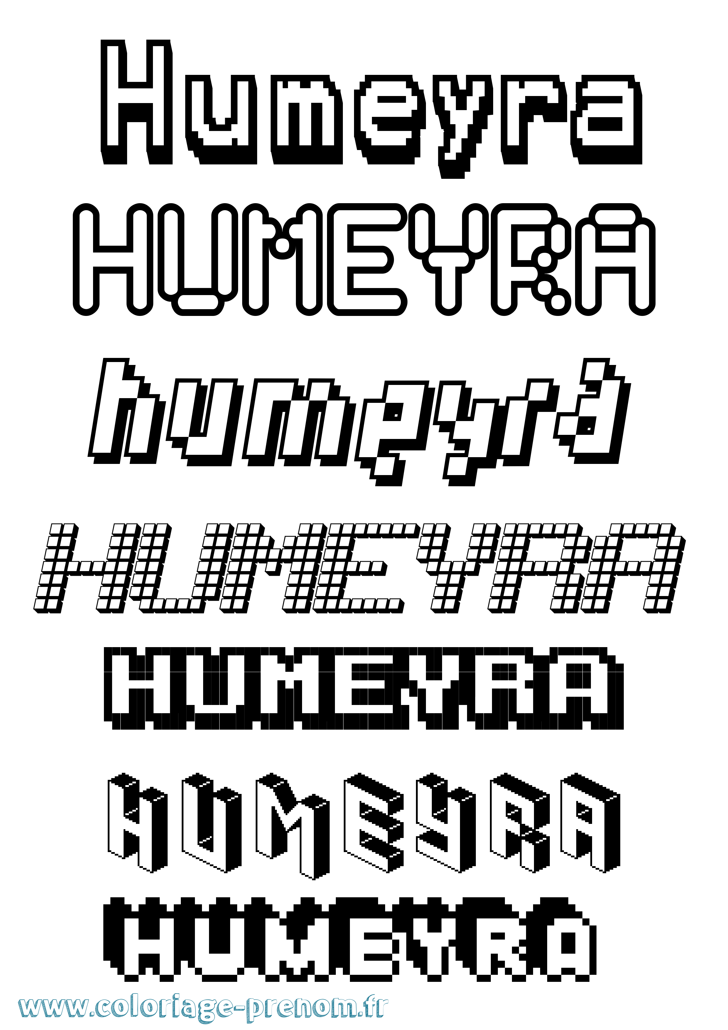 Coloriage Humeyra Pixel Coloriage prénom Humeyra Pixel