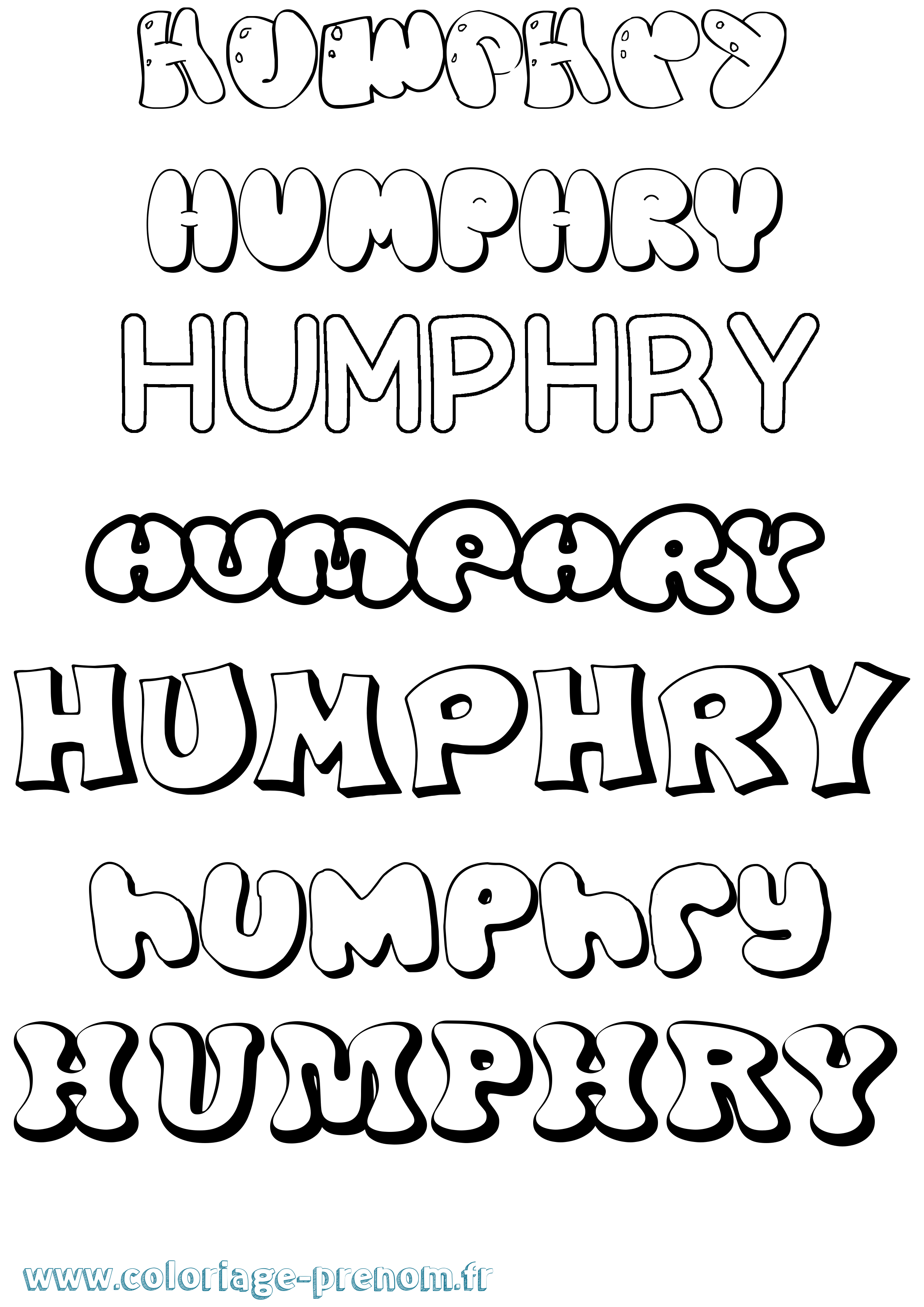 Coloriage Humphry Bubble Coloriage prénom Humphry Bubble