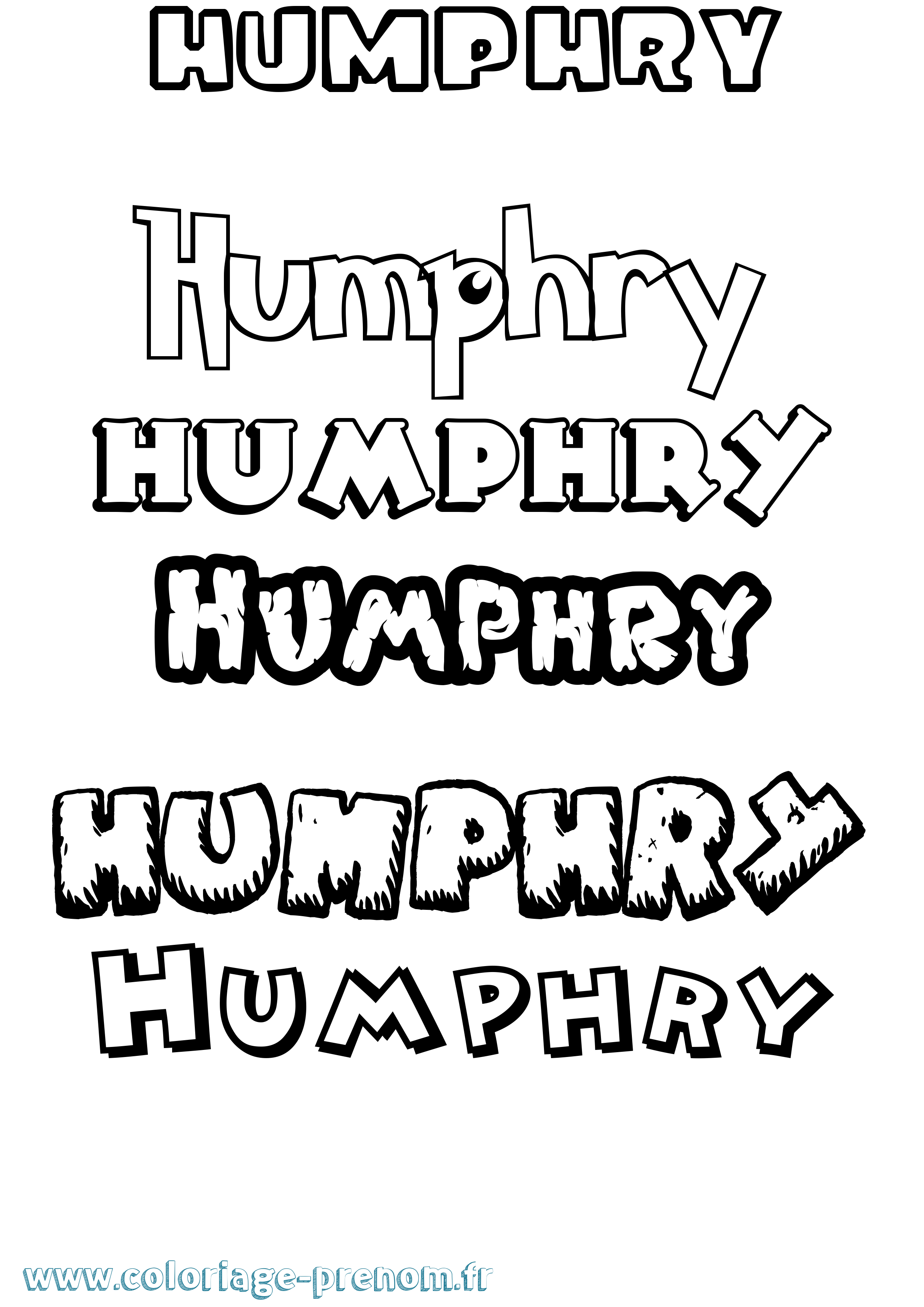 Coloriage Humphry Dessin Animé Coloriage prénom Humphry Dessin Animé