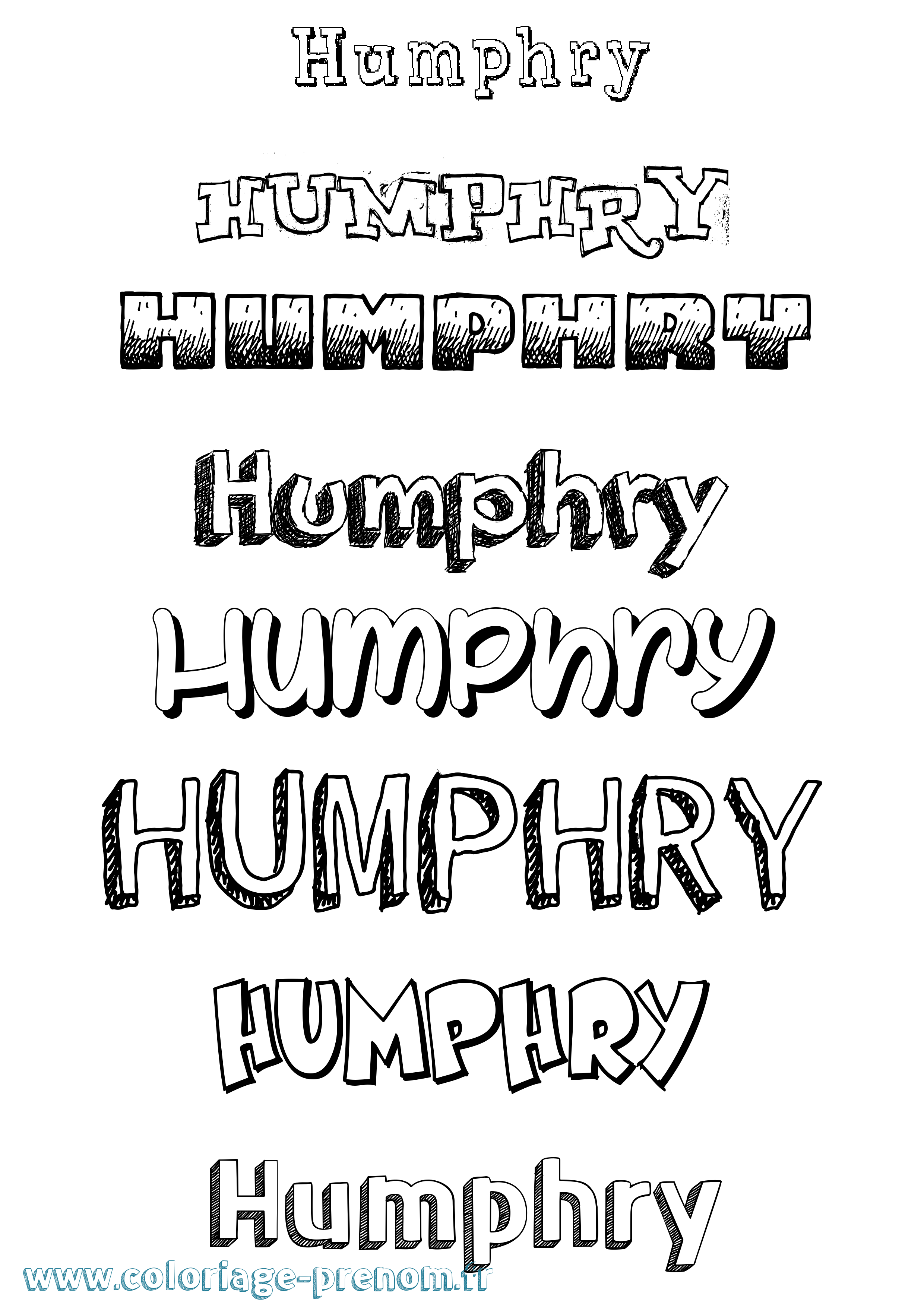 Coloriage Humphry Dessiné Coloriage prénom Humphry Dessiné