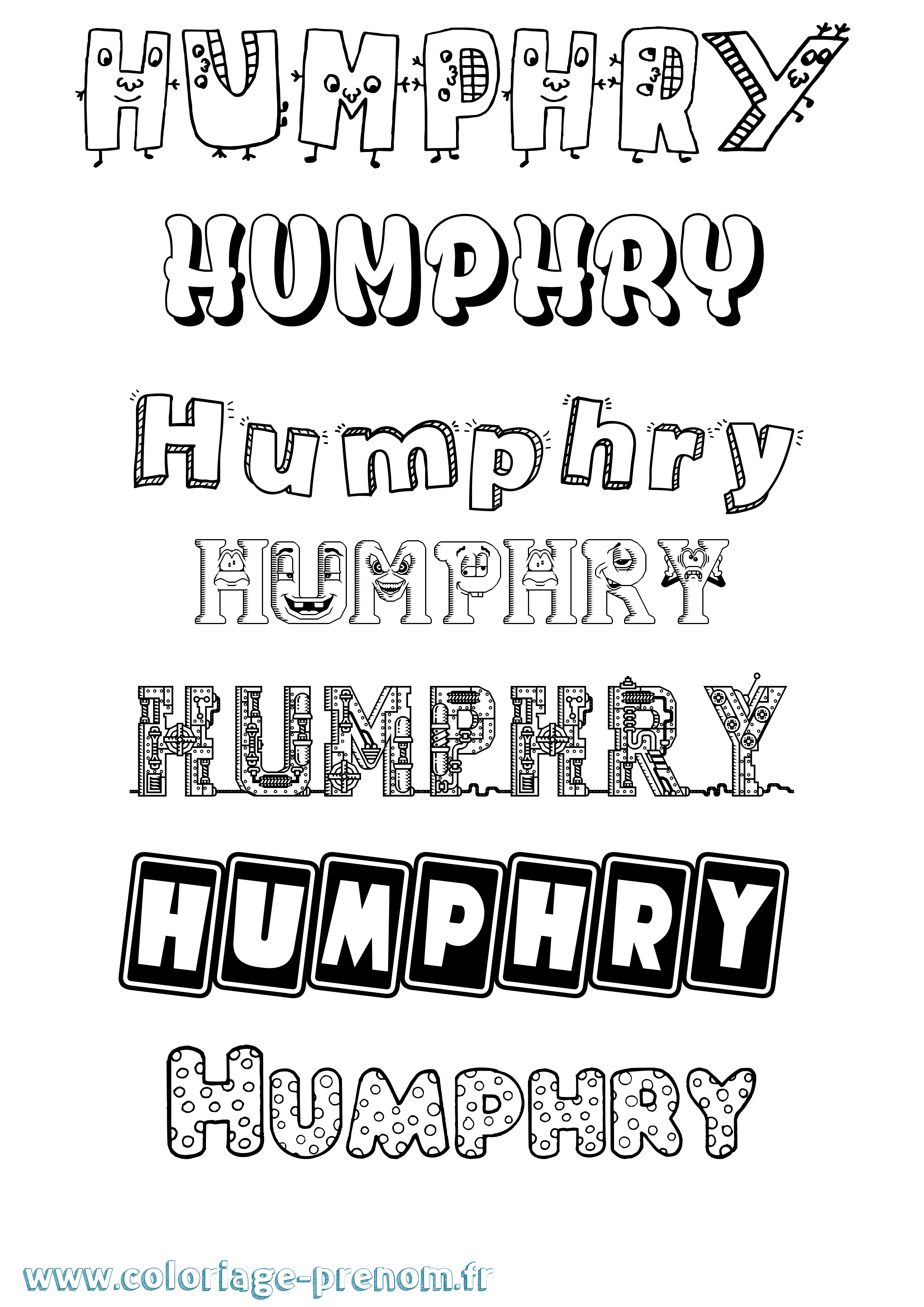 Coloriage Humphry Fun Coloriage prénom Humphry Fun