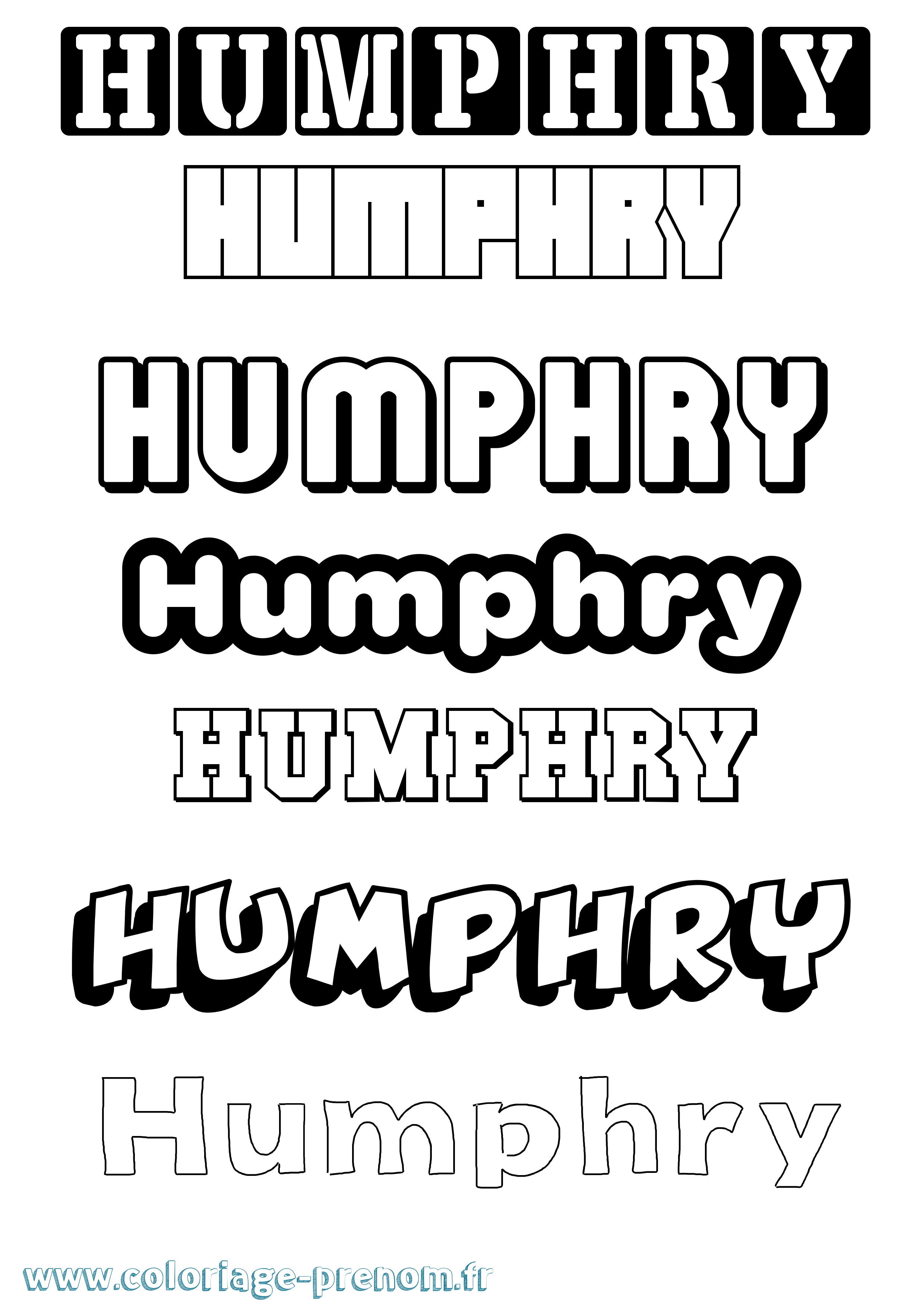Coloriage Humphry Simple Coloriage prénom Humphry Simple