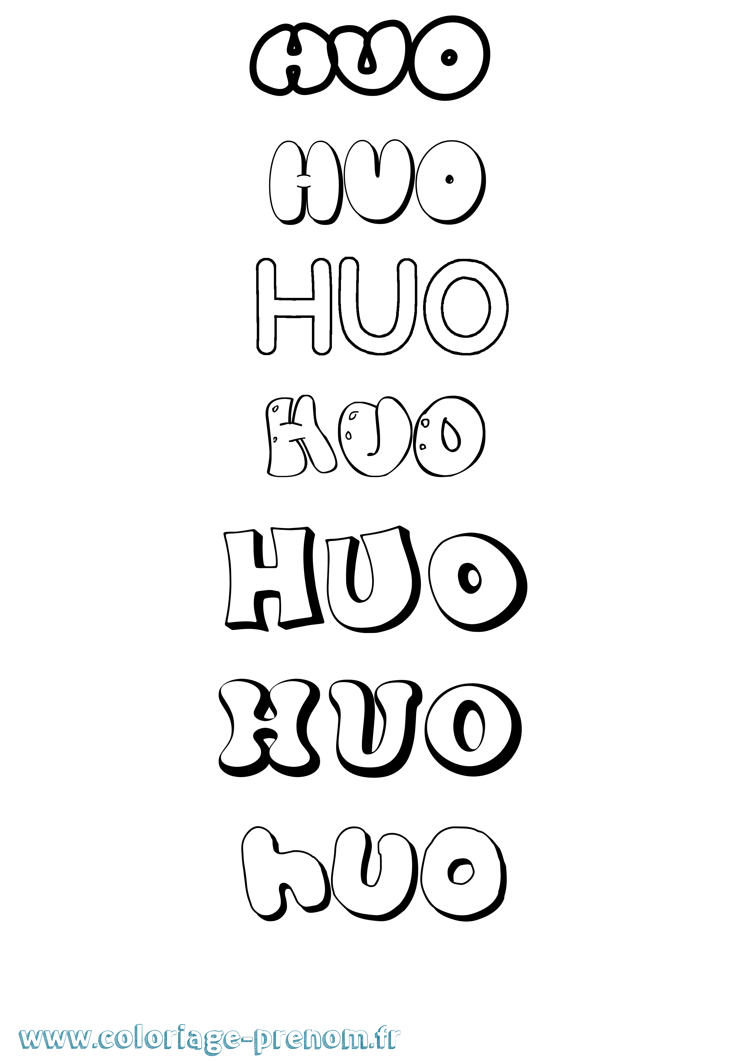 Coloriage Huo Bubble Coloriage prénom Huo Bubble