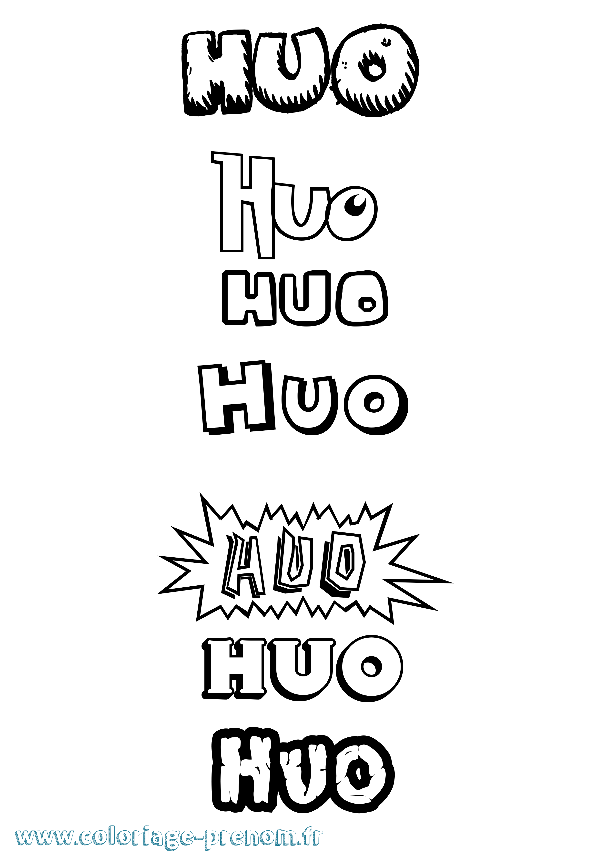 Coloriage Huo Dessin Animé Coloriage prénom Huo Dessin Animé