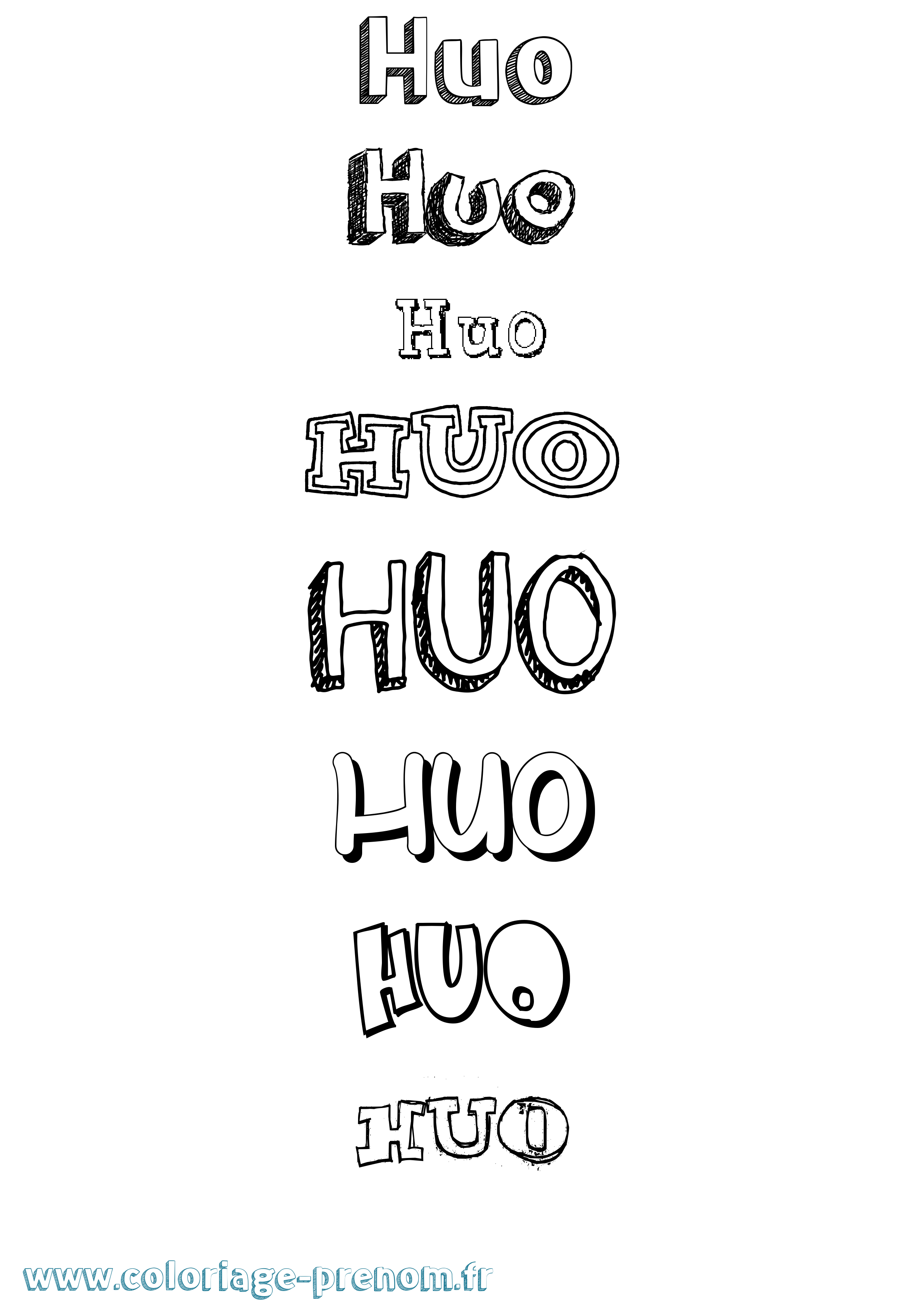Coloriage Huo Dessiné Coloriage prénom Huo Dessiné