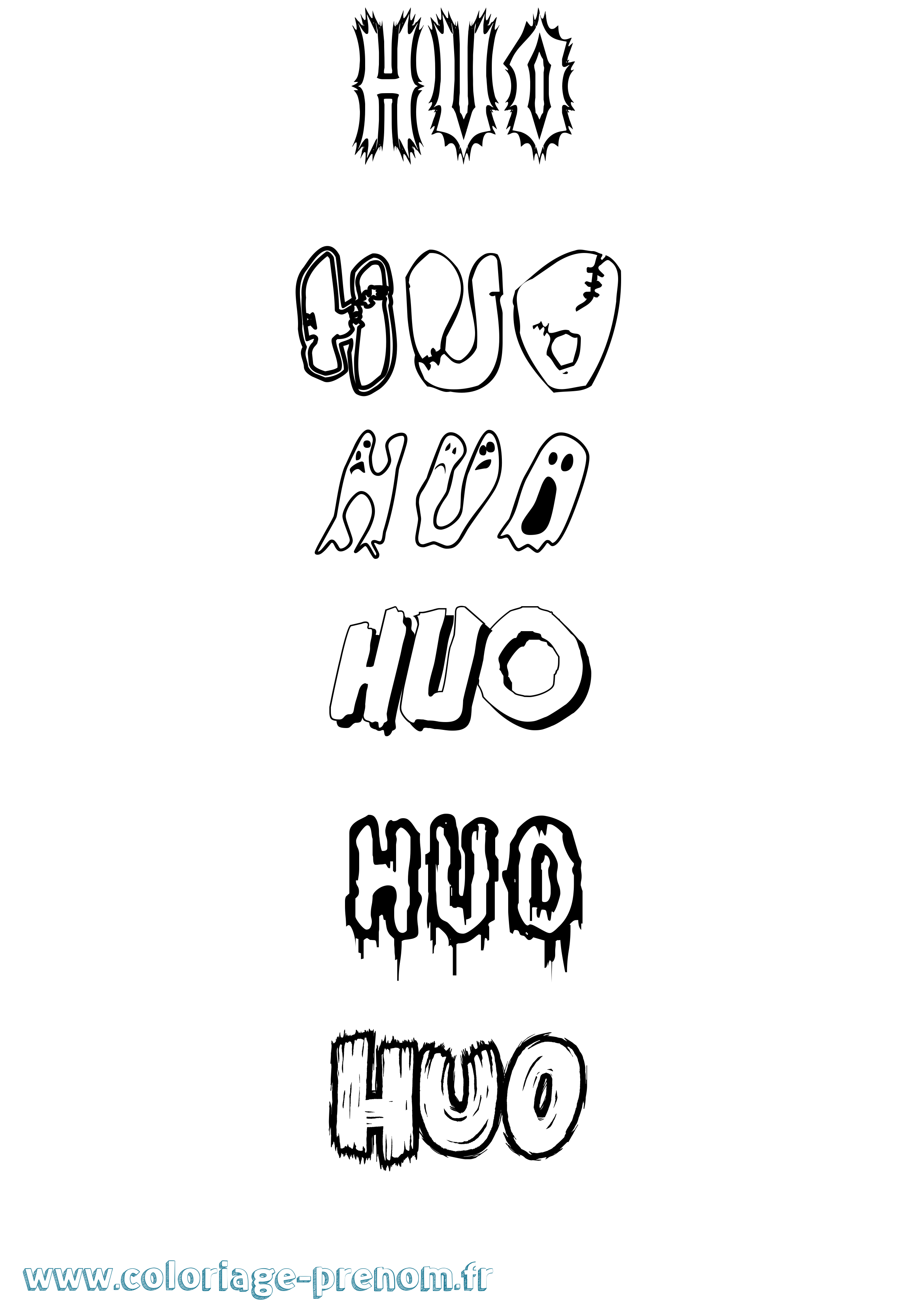 Coloriage Huo Frisson Coloriage prénom Huo Frisson
