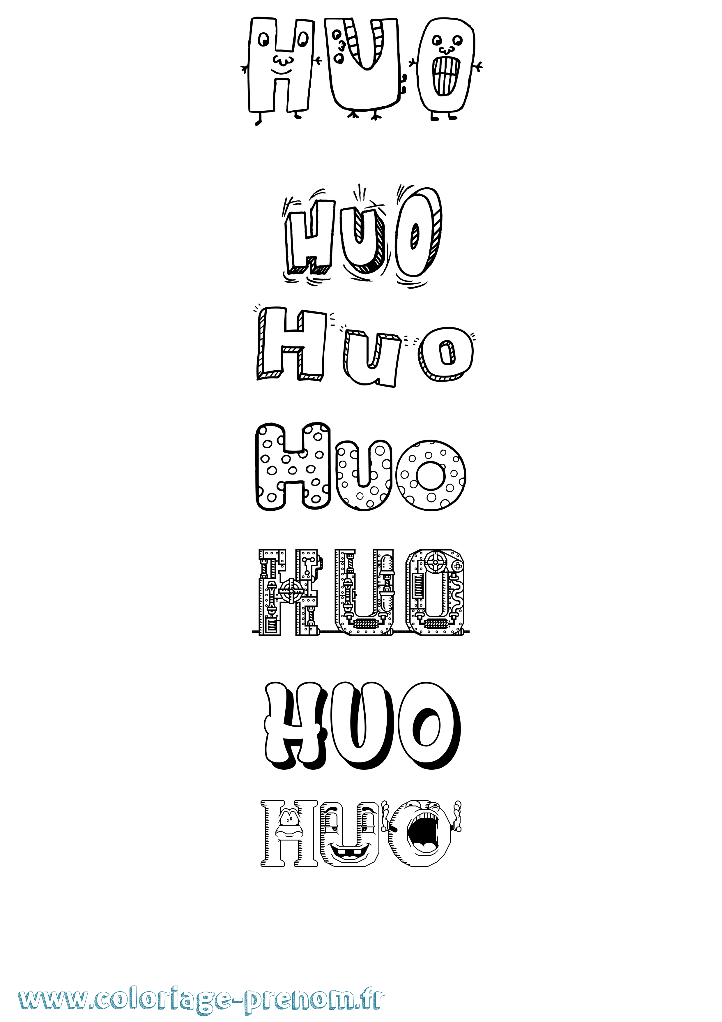 Coloriage Huo Fun Coloriage prénom Huo Fun