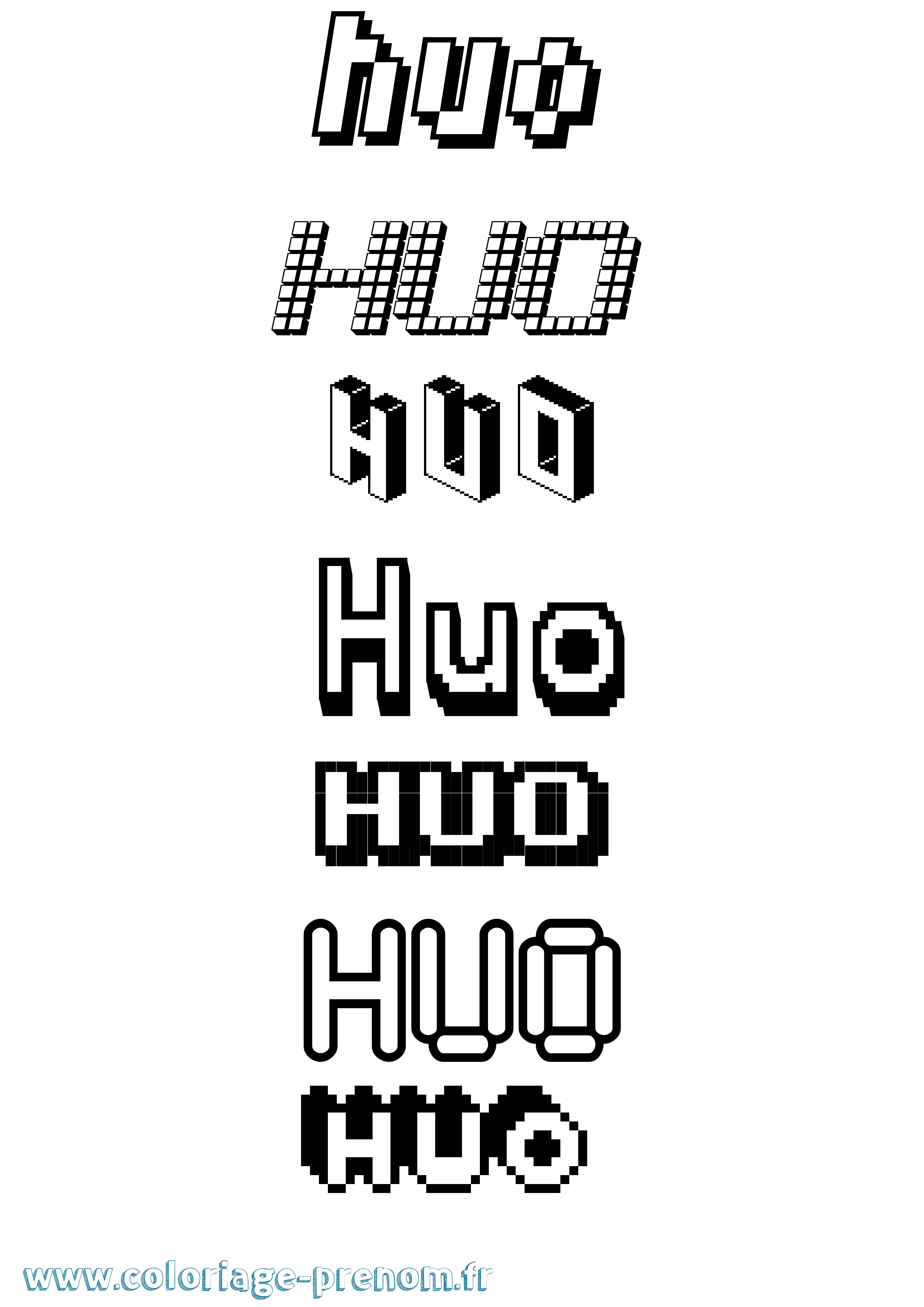 Coloriage Huo Pixel Coloriage prénom Huo Pixel