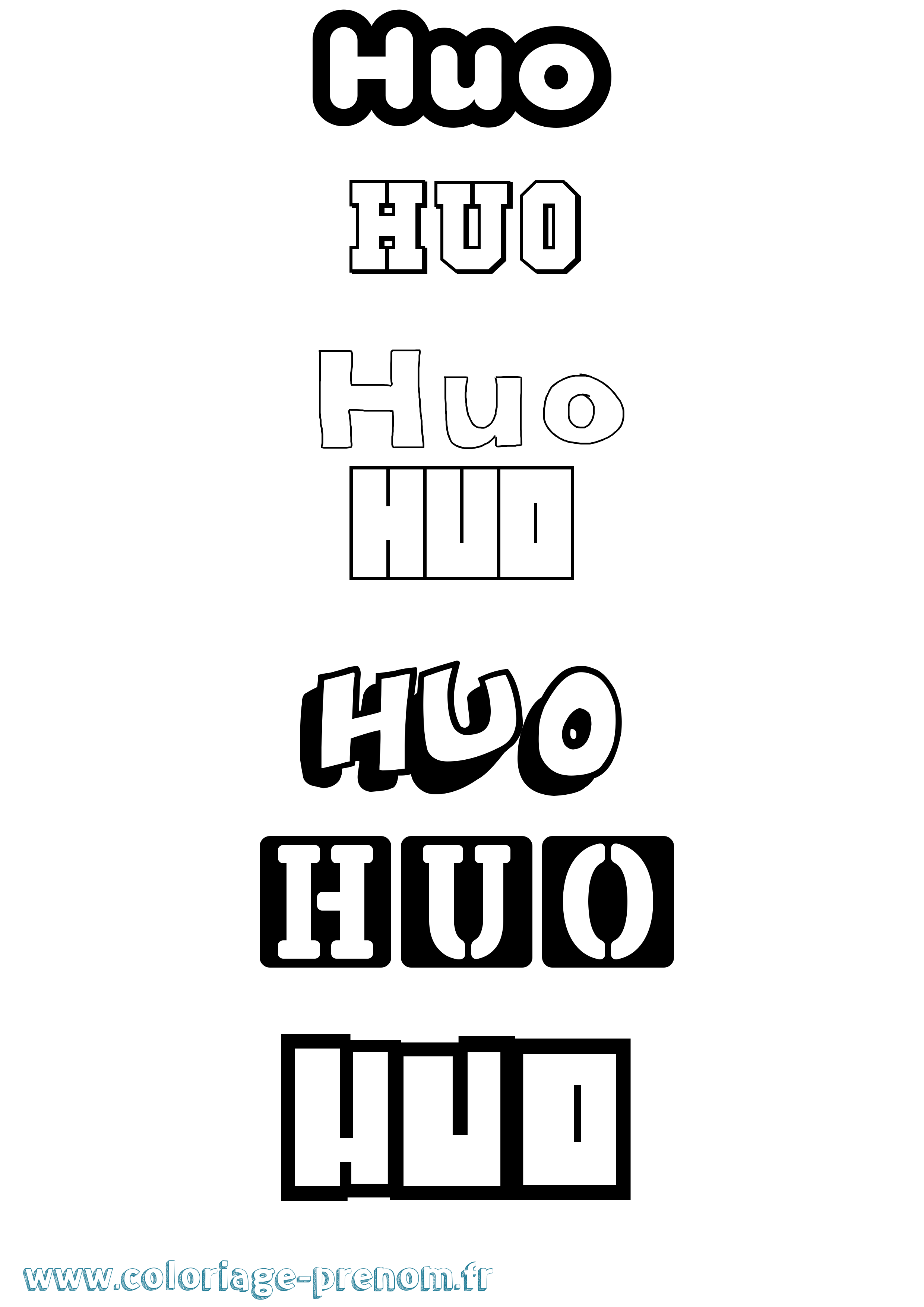 Coloriage Huo Simple Coloriage prénom Huo Simple