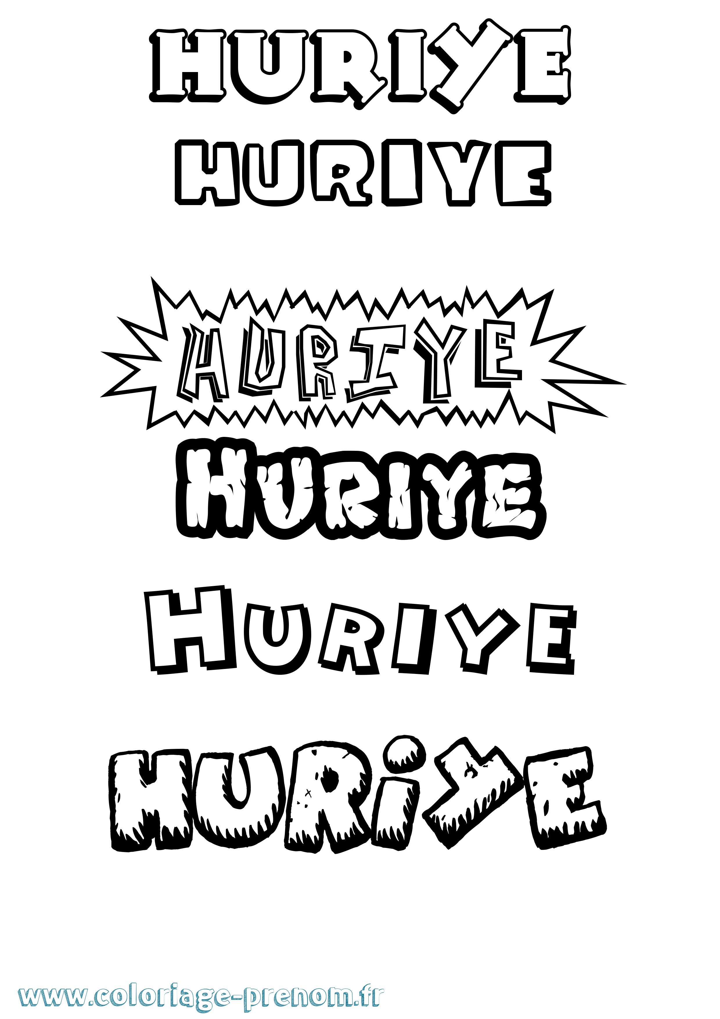 Coloriage Huriye Dessin Animé Coloriage prénom Huriye Dessin Animé