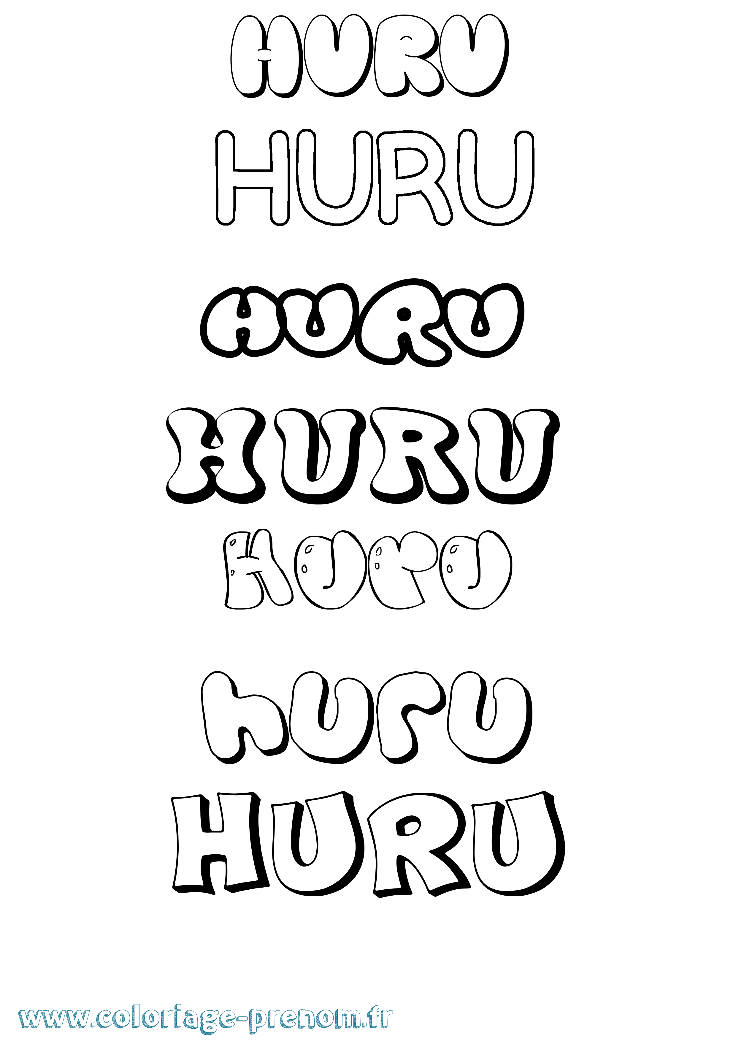 Coloriage Huru Bubble Coloriage prénom Huru Bubble