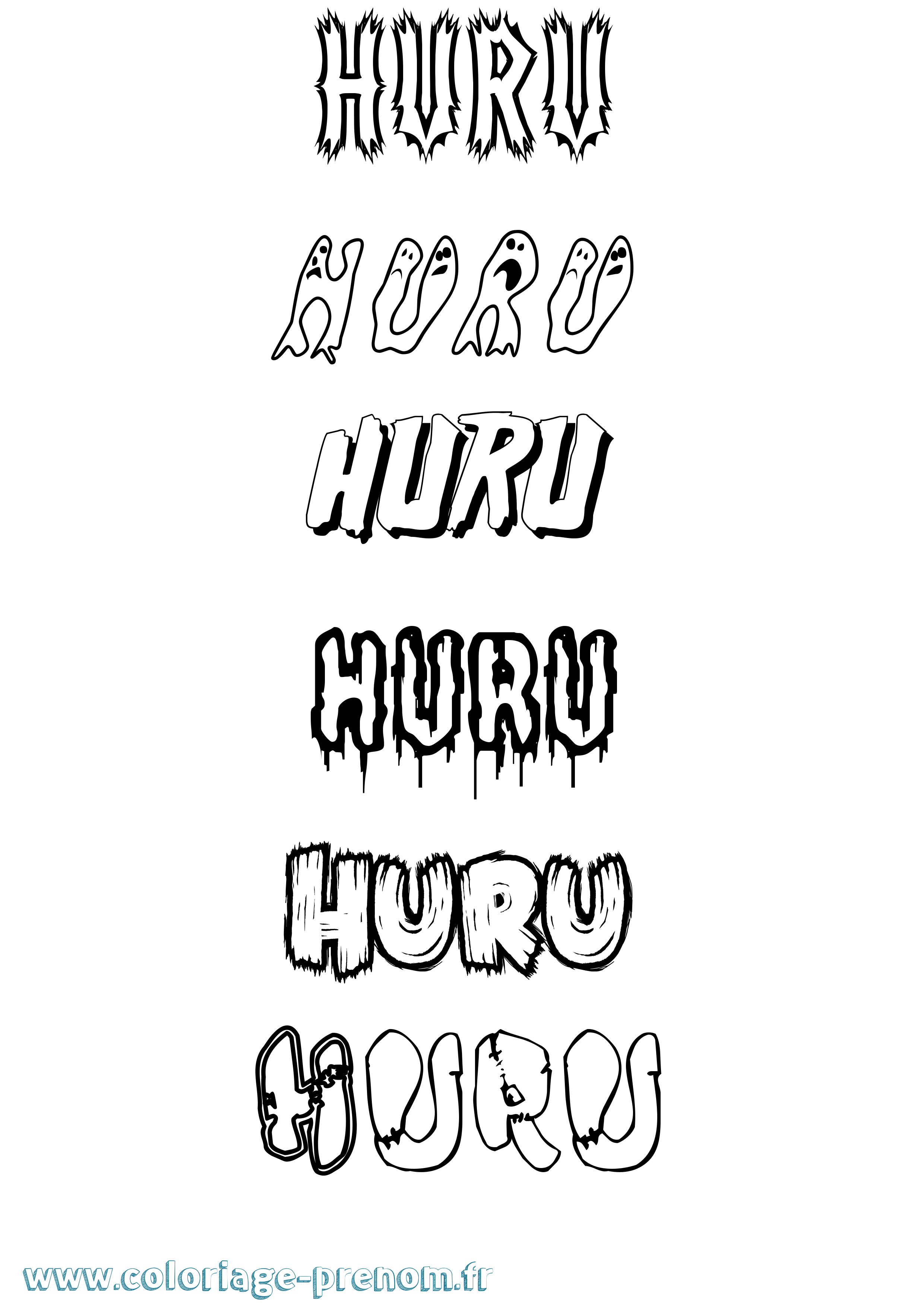 Coloriage Huru Frisson Coloriage prénom Huru Frisson