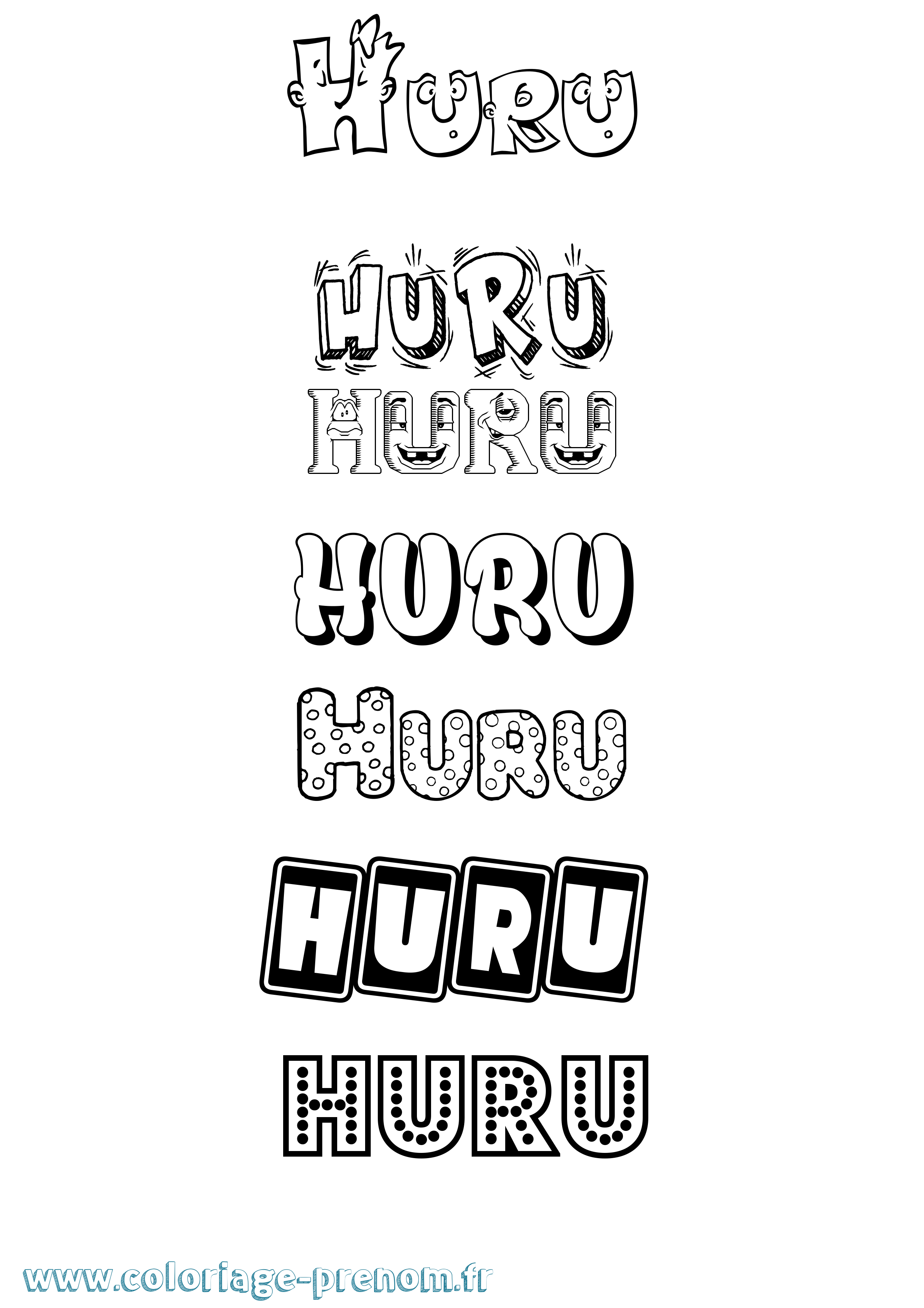 Coloriage Huru Fun Coloriage prénom Huru Fun