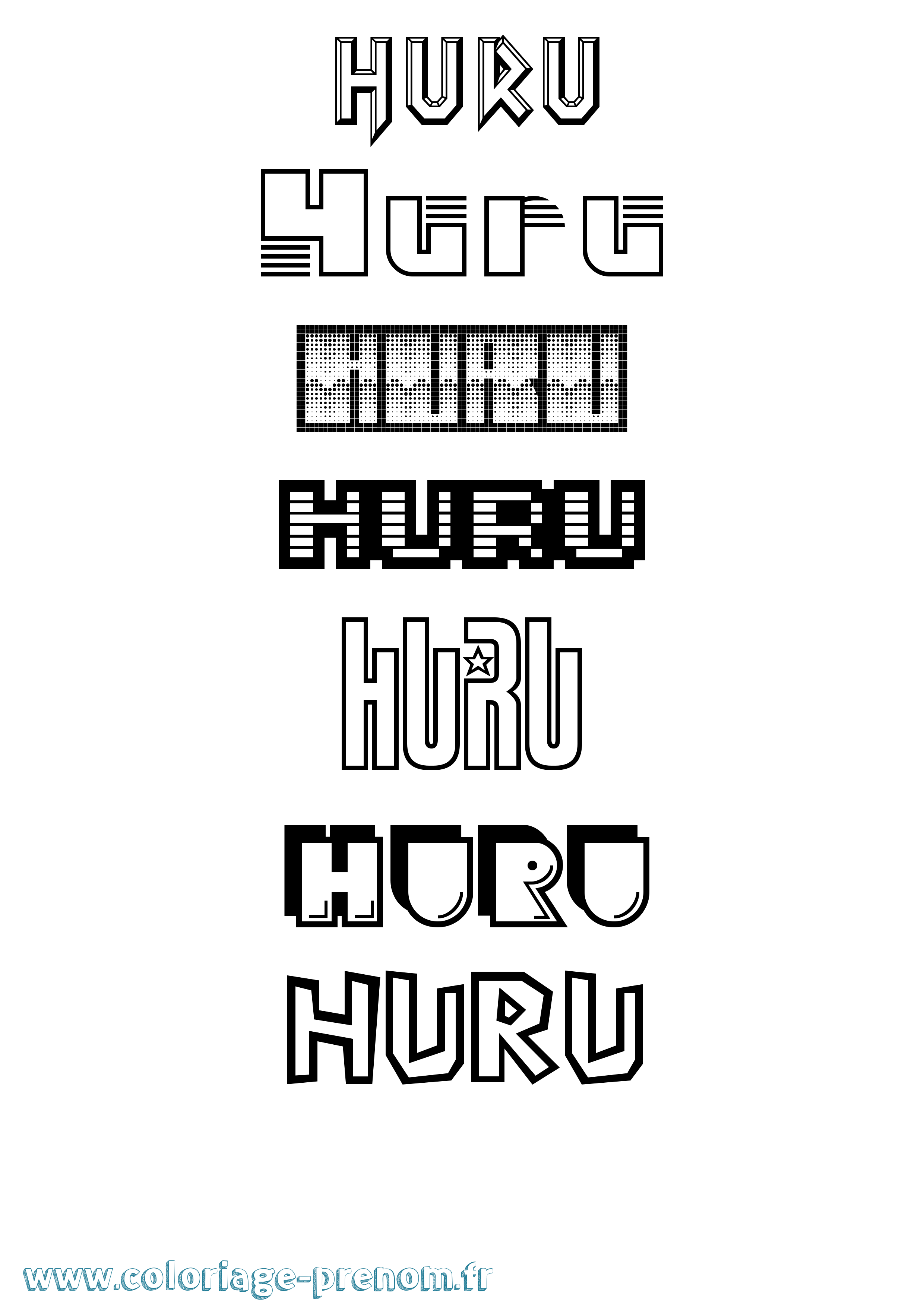 Coloriage Huru Jeux Vidéos Coloriage prénom Huru Jeux Vidéos