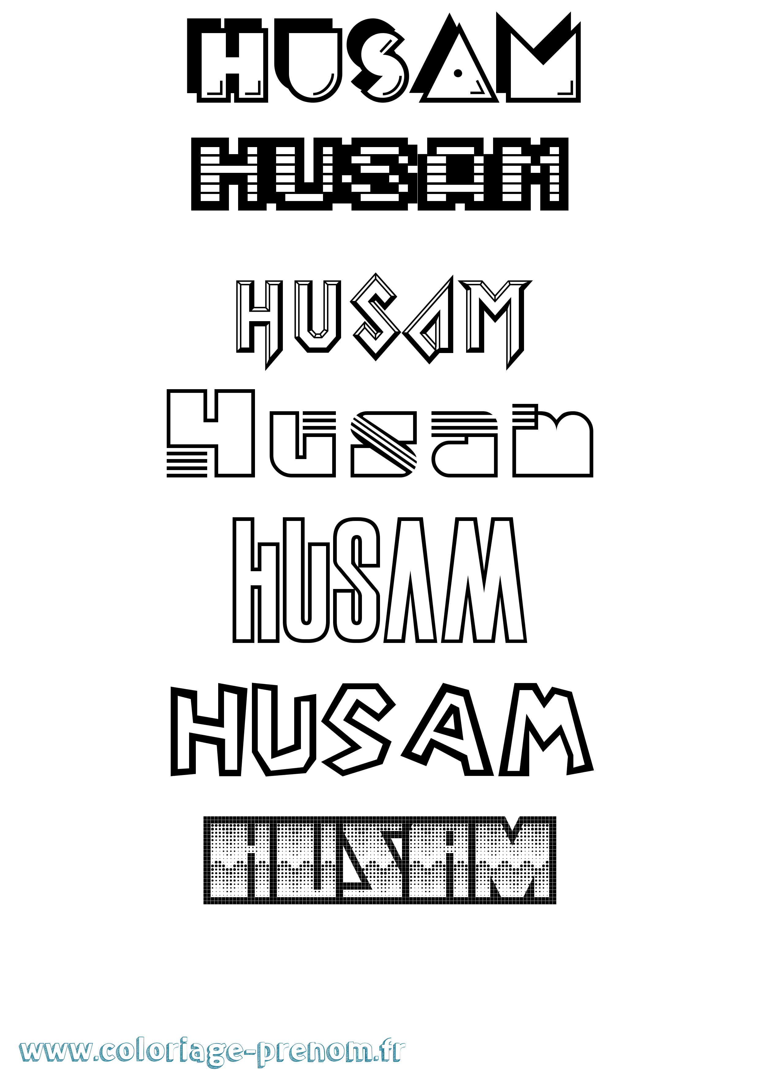 Coloriage Husam Jeux Vidéos Coloriage prénom Husam Jeux Vidéos