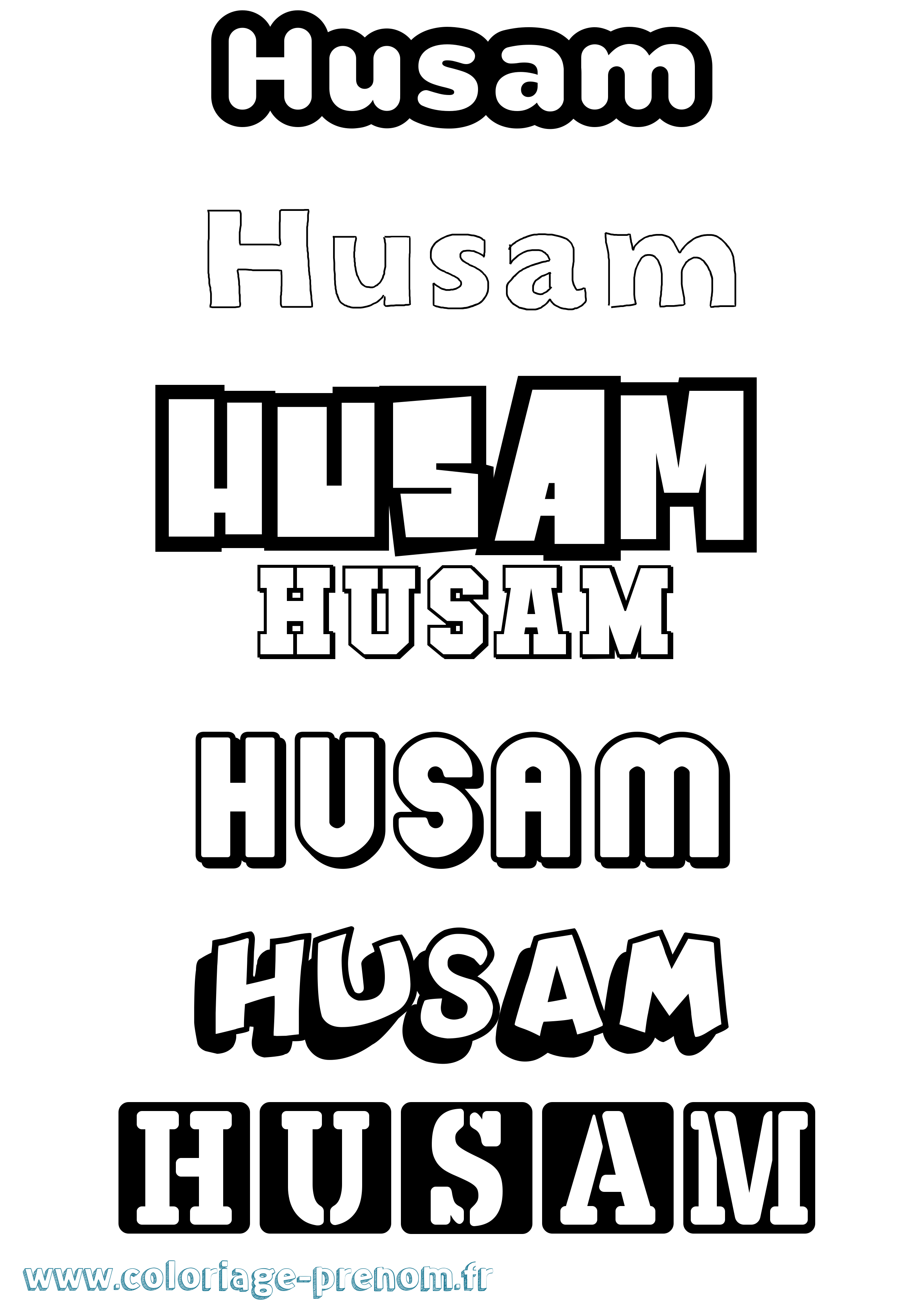 Coloriage Husam Simple Coloriage prénom Husam Simple