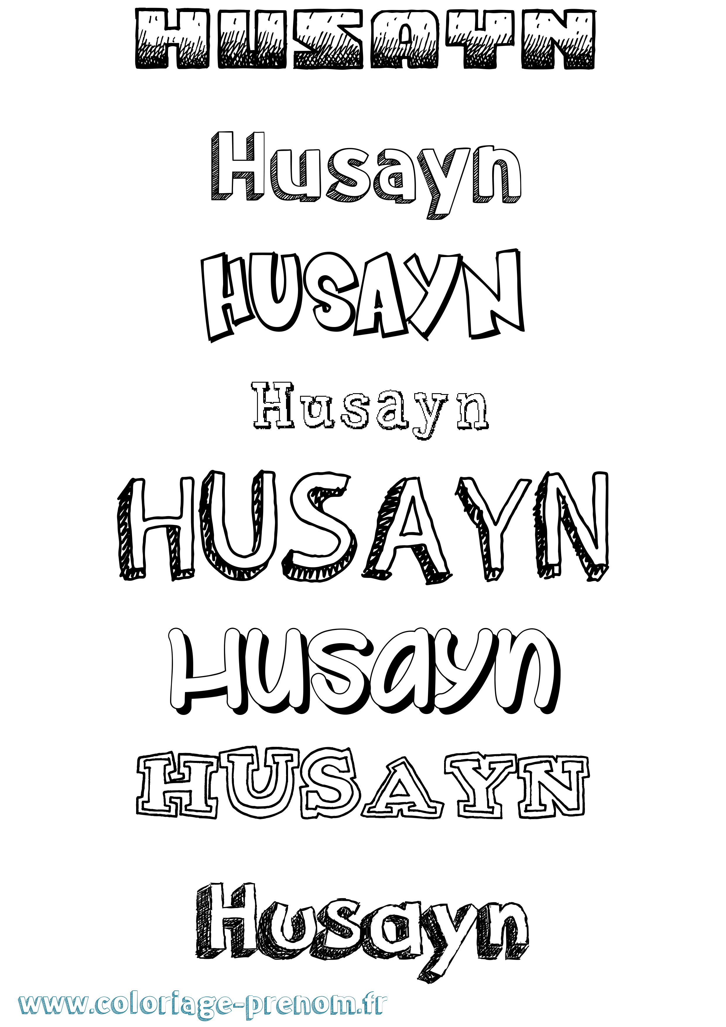 Coloriage Husayn Dessiné Coloriage prénom Husayn Dessiné