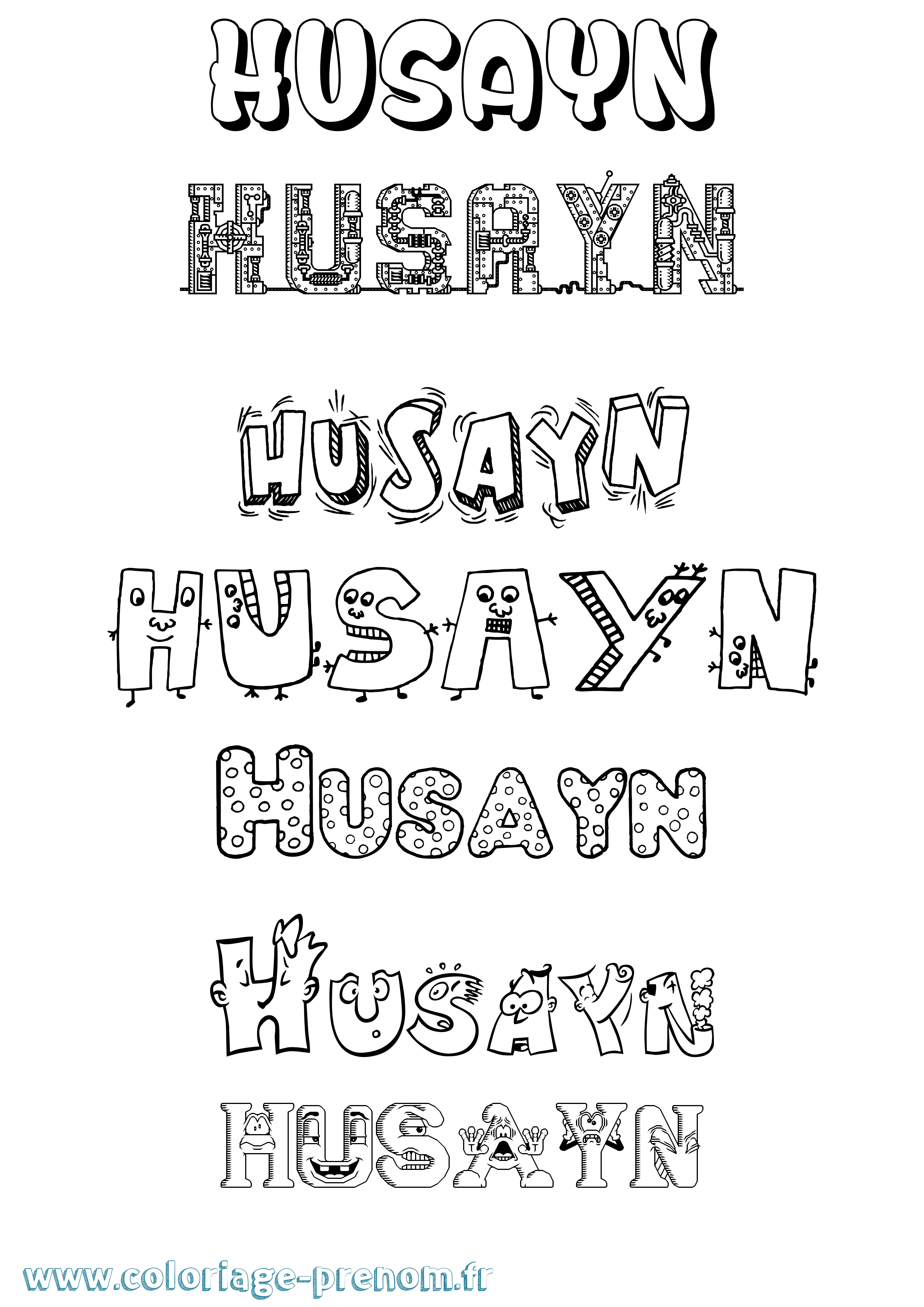 Coloriage Husayn Fun Coloriage prénom Husayn Fun