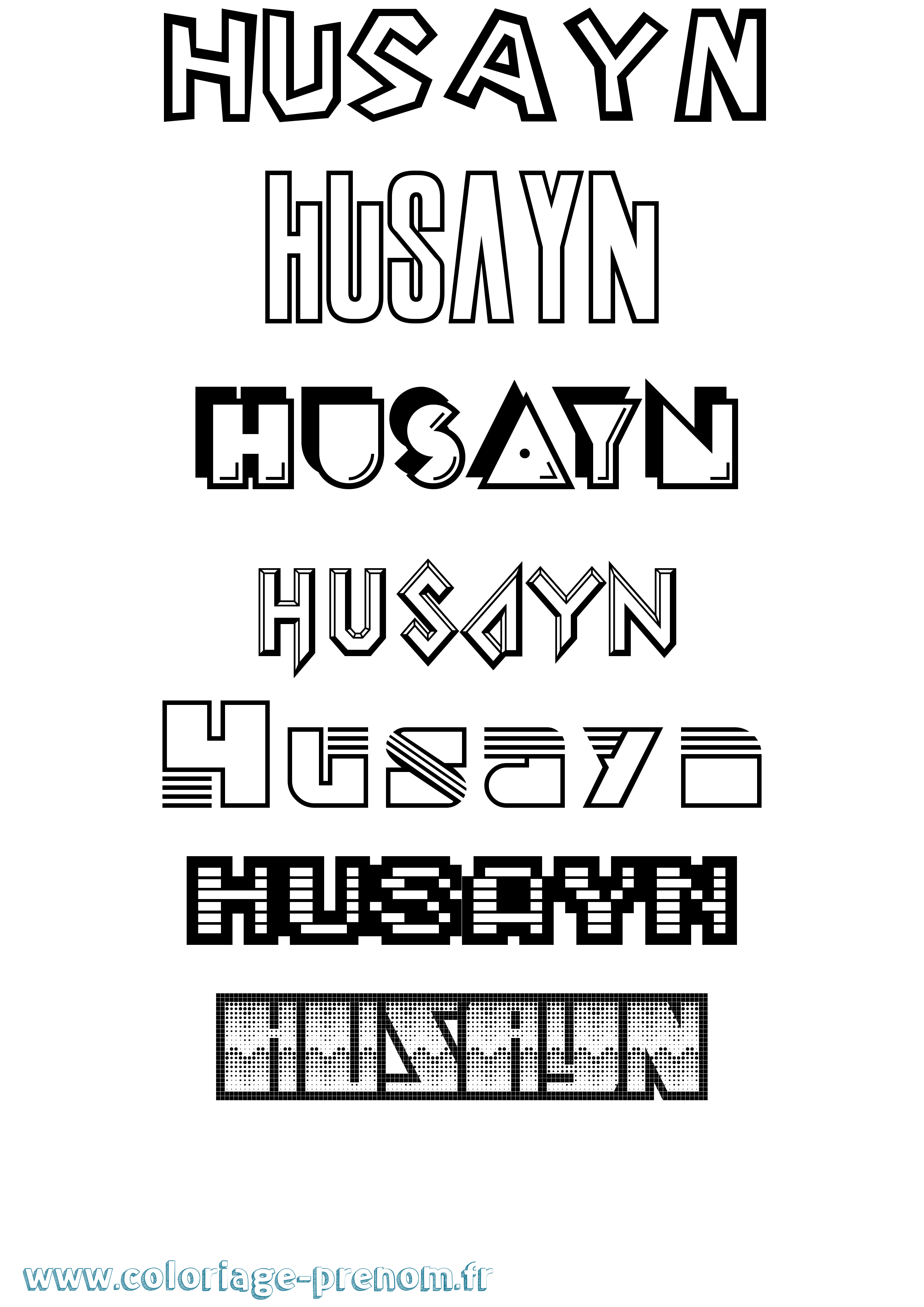 Coloriage Husayn Jeux Vidéos Coloriage prénom Husayn Jeux Vidéos