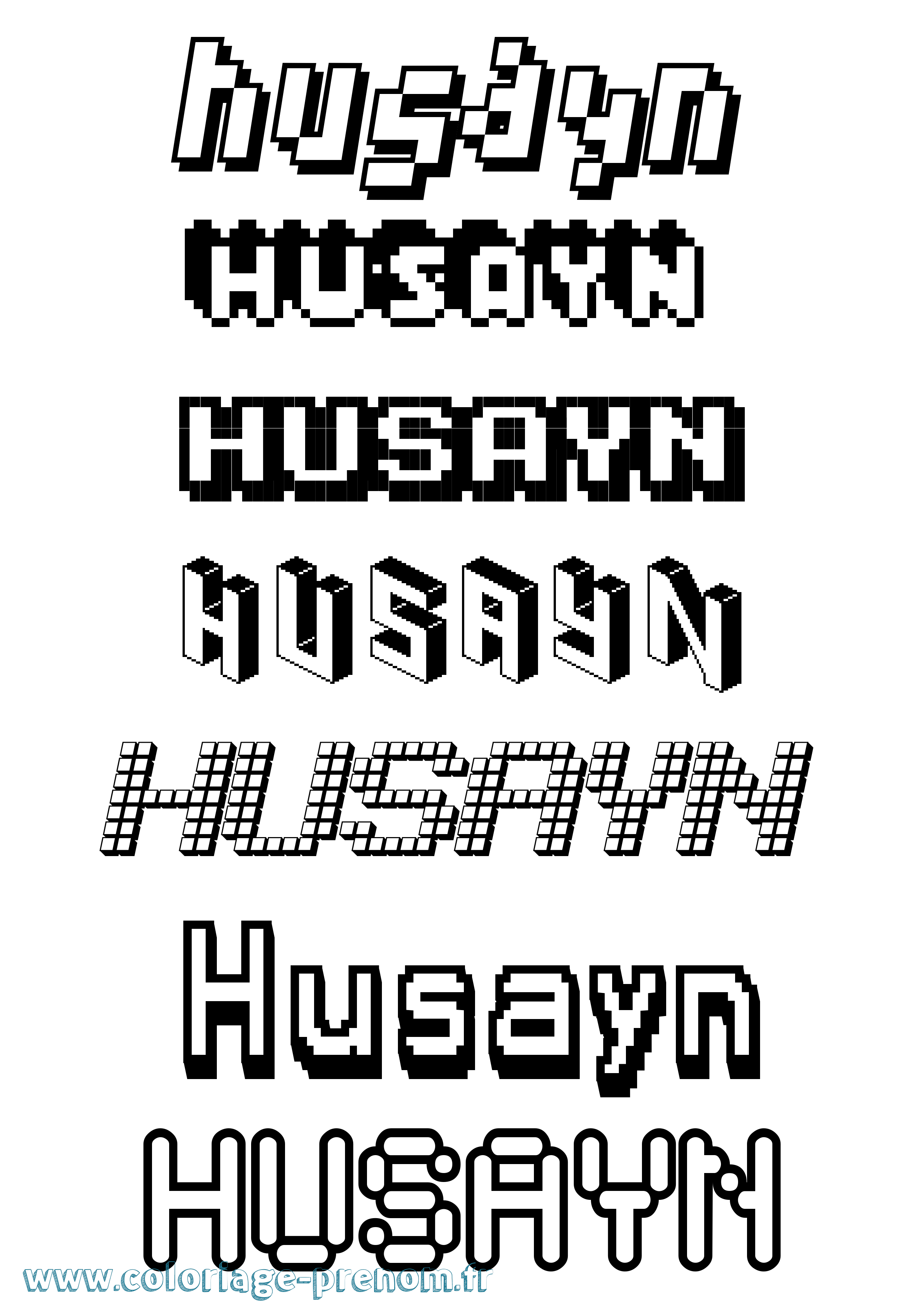 Coloriage Husayn Pixel Coloriage prénom Husayn Pixel
