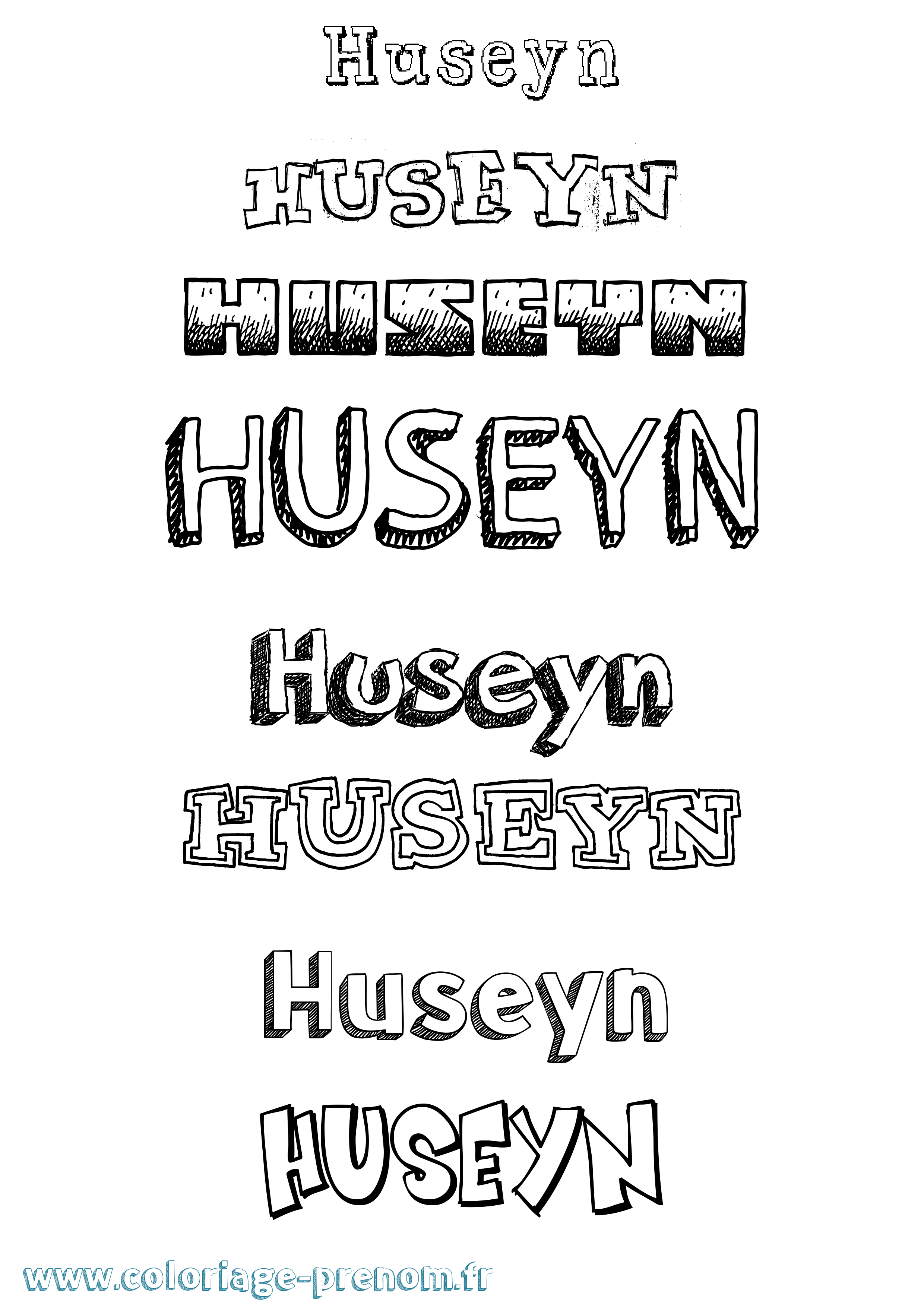 Coloriage Huseyn Dessiné Coloriage prénom Huseyn Dessiné