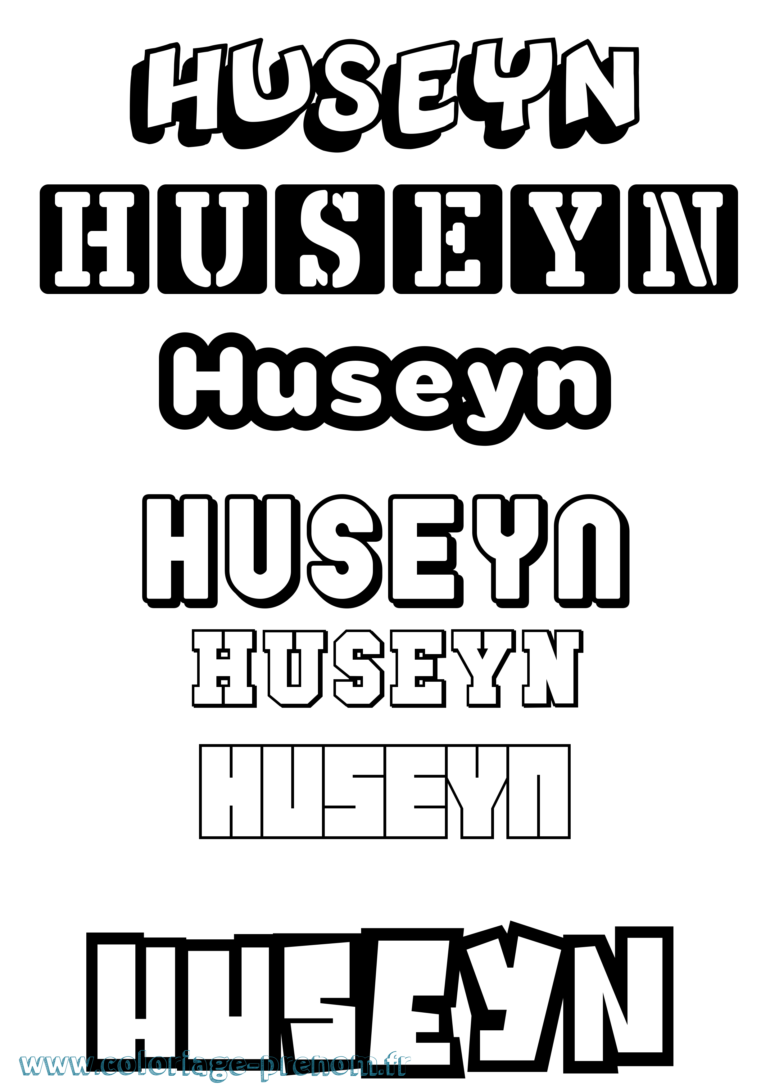 Coloriage Huseyn Simple Coloriage prénom Huseyn Simple
