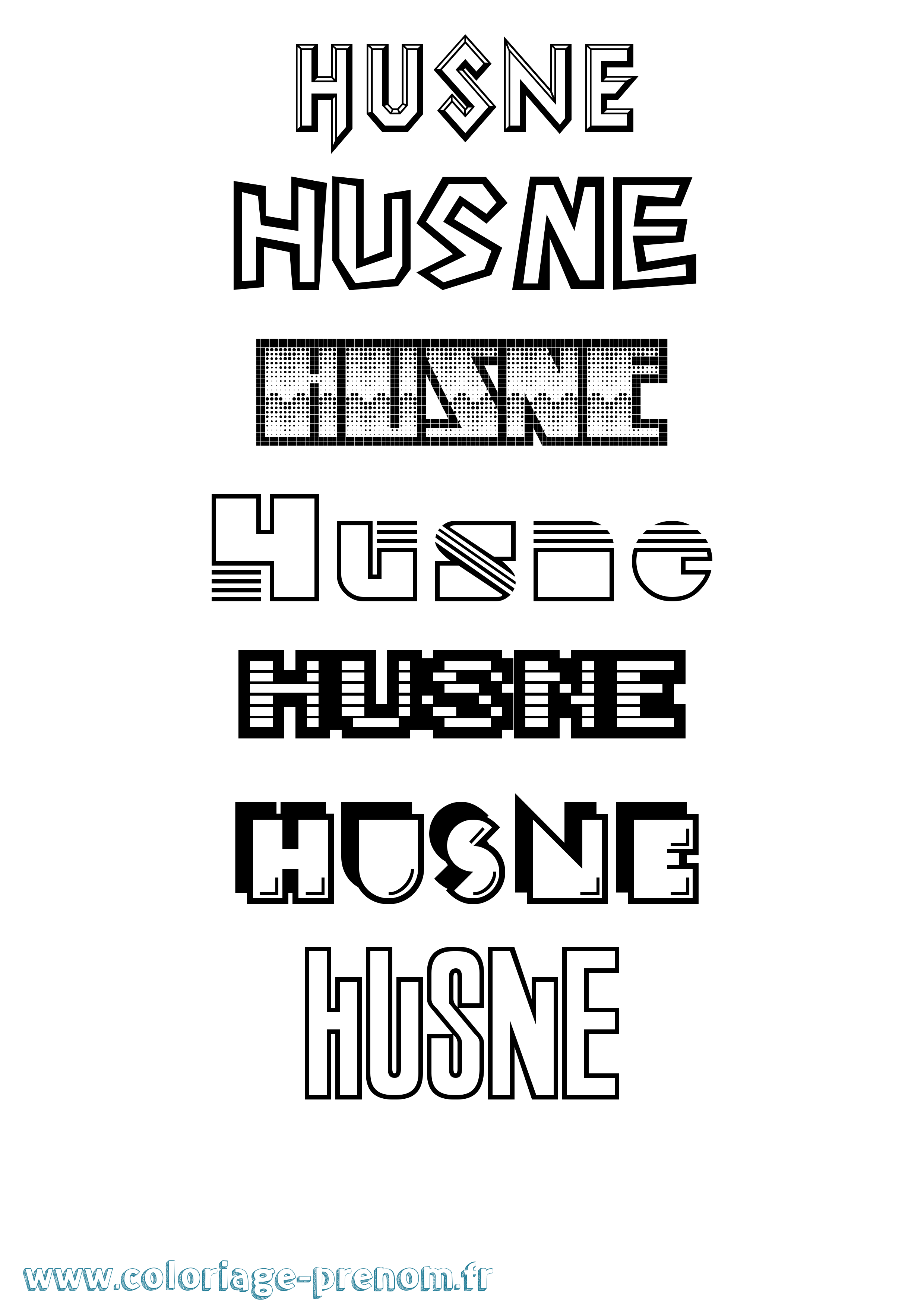 Coloriage Husne Jeux Vidéos Coloriage prénom Husne Jeux Vidéos