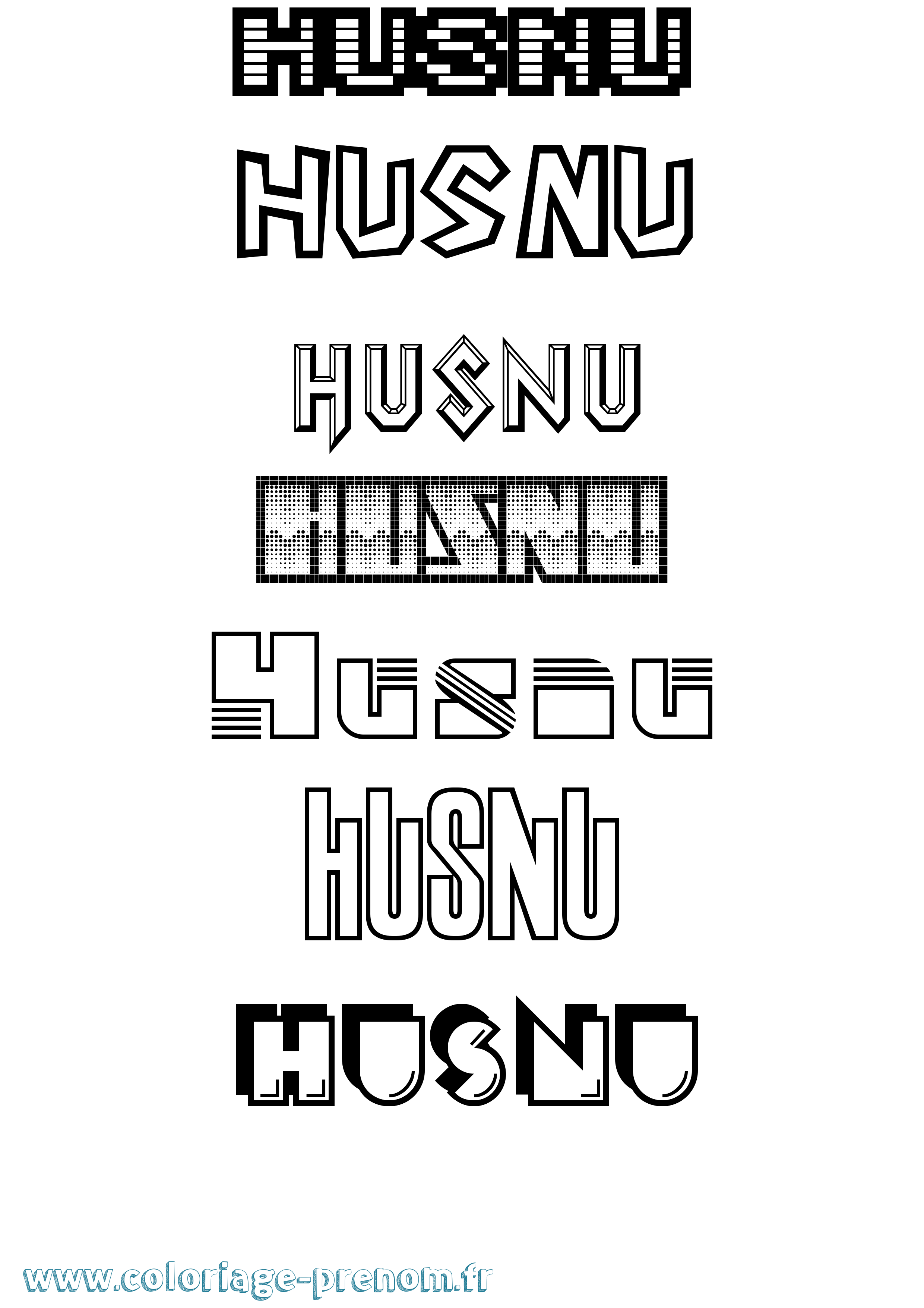 Coloriage Husnu Jeux Vidéos Coloriage prénom Husnu Jeux Vidéos