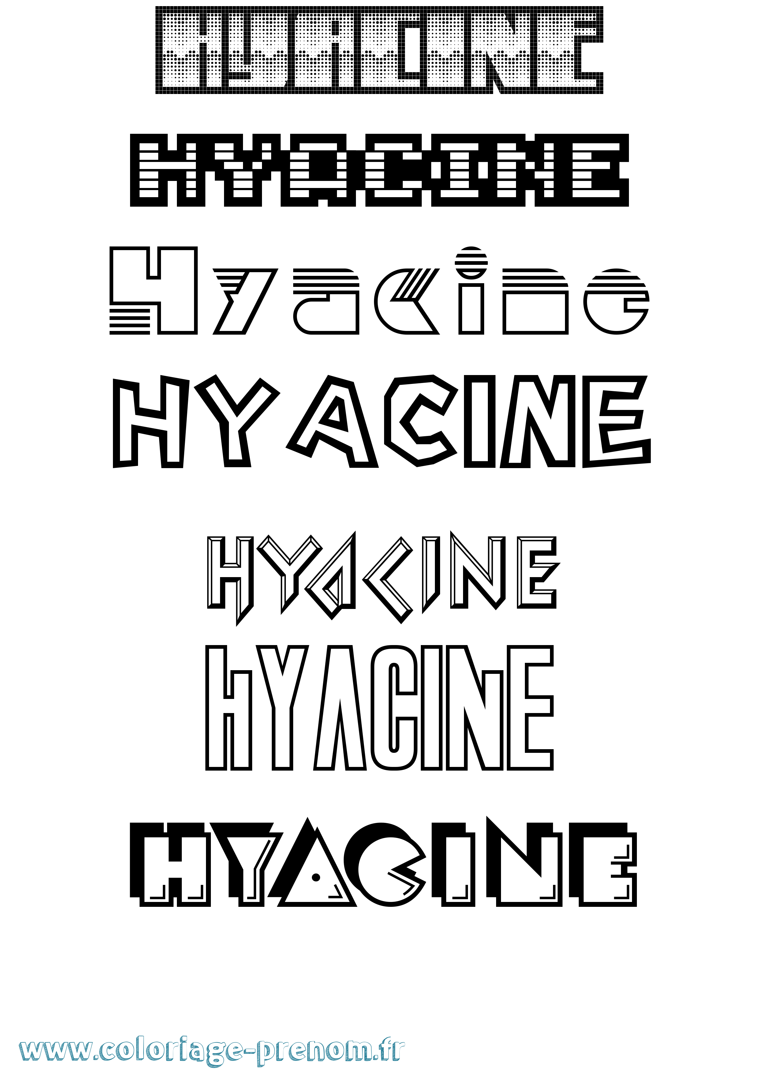 Coloriage Hyacine Jeux Vidéos Coloriage prénom Hyacine Jeux Vidéos