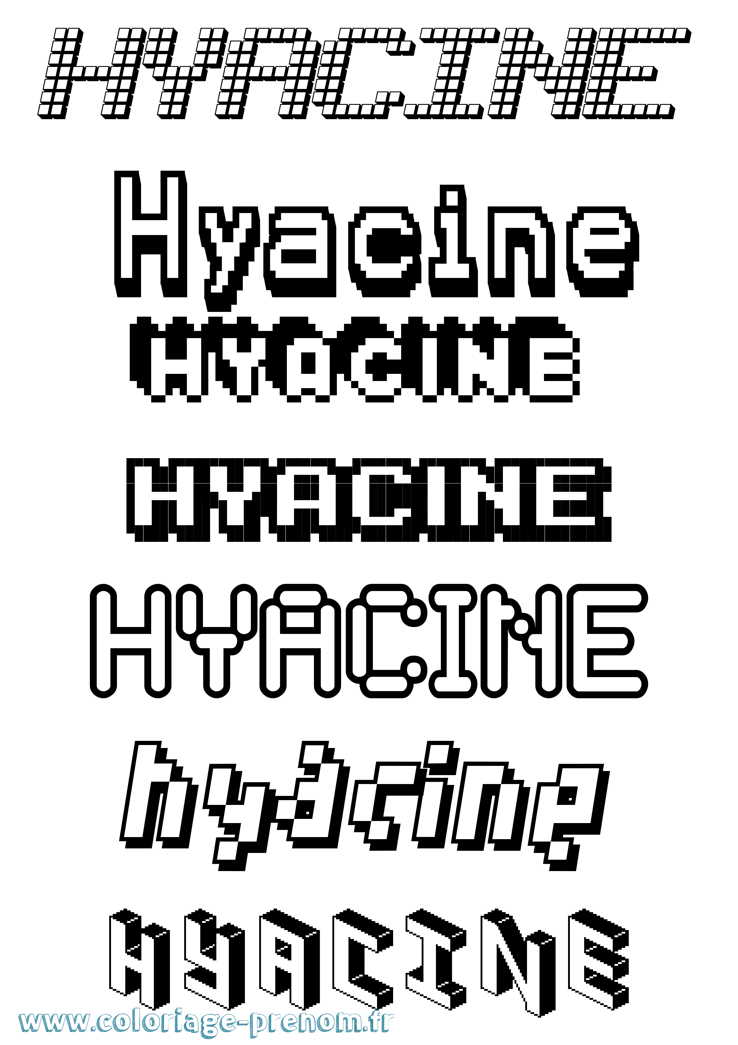 Coloriage Hyacine Pixel Coloriage prénom Hyacine Pixel