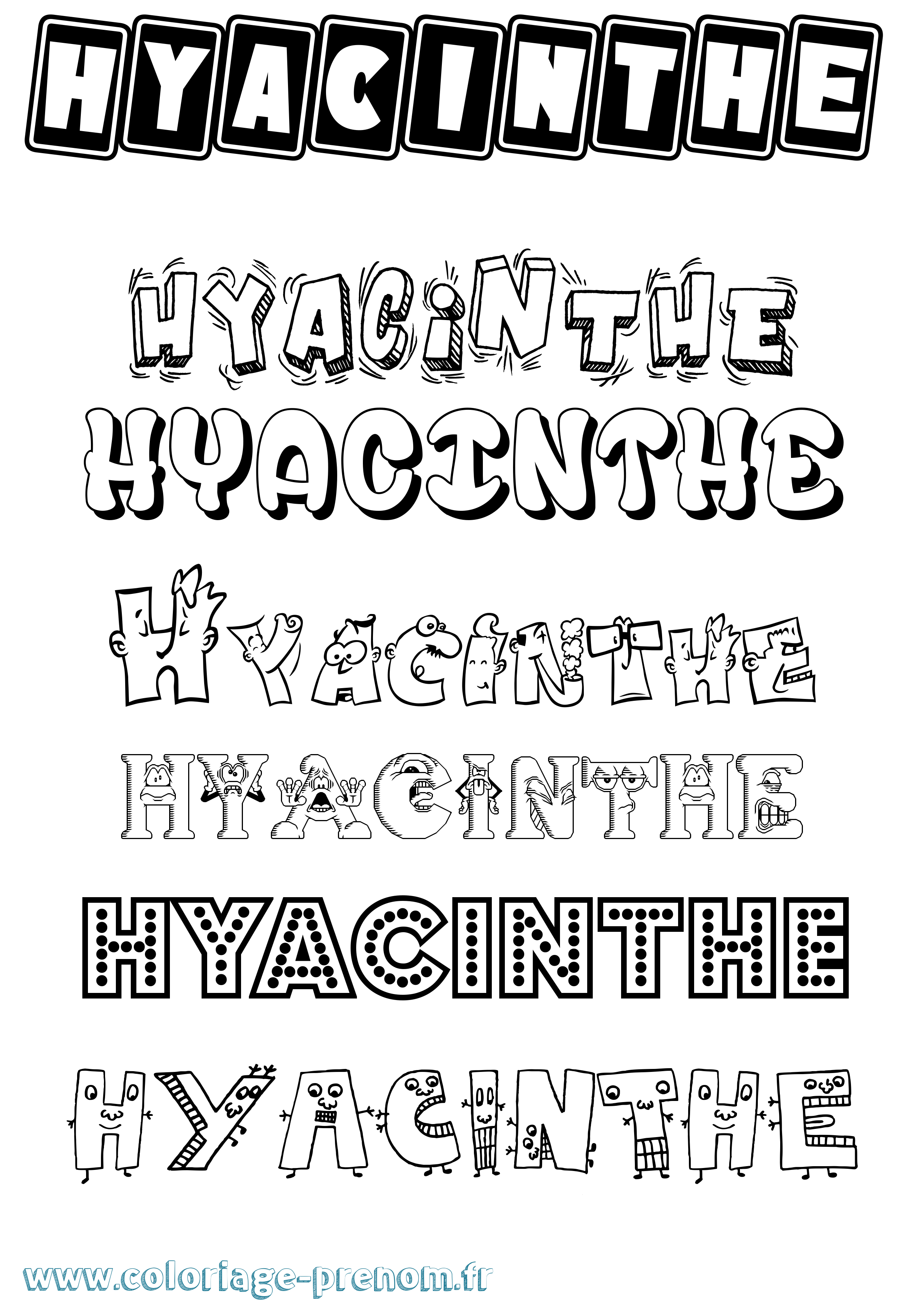 Coloriage Hyacinthe Fun Coloriage prénom Hyacinthe Fun