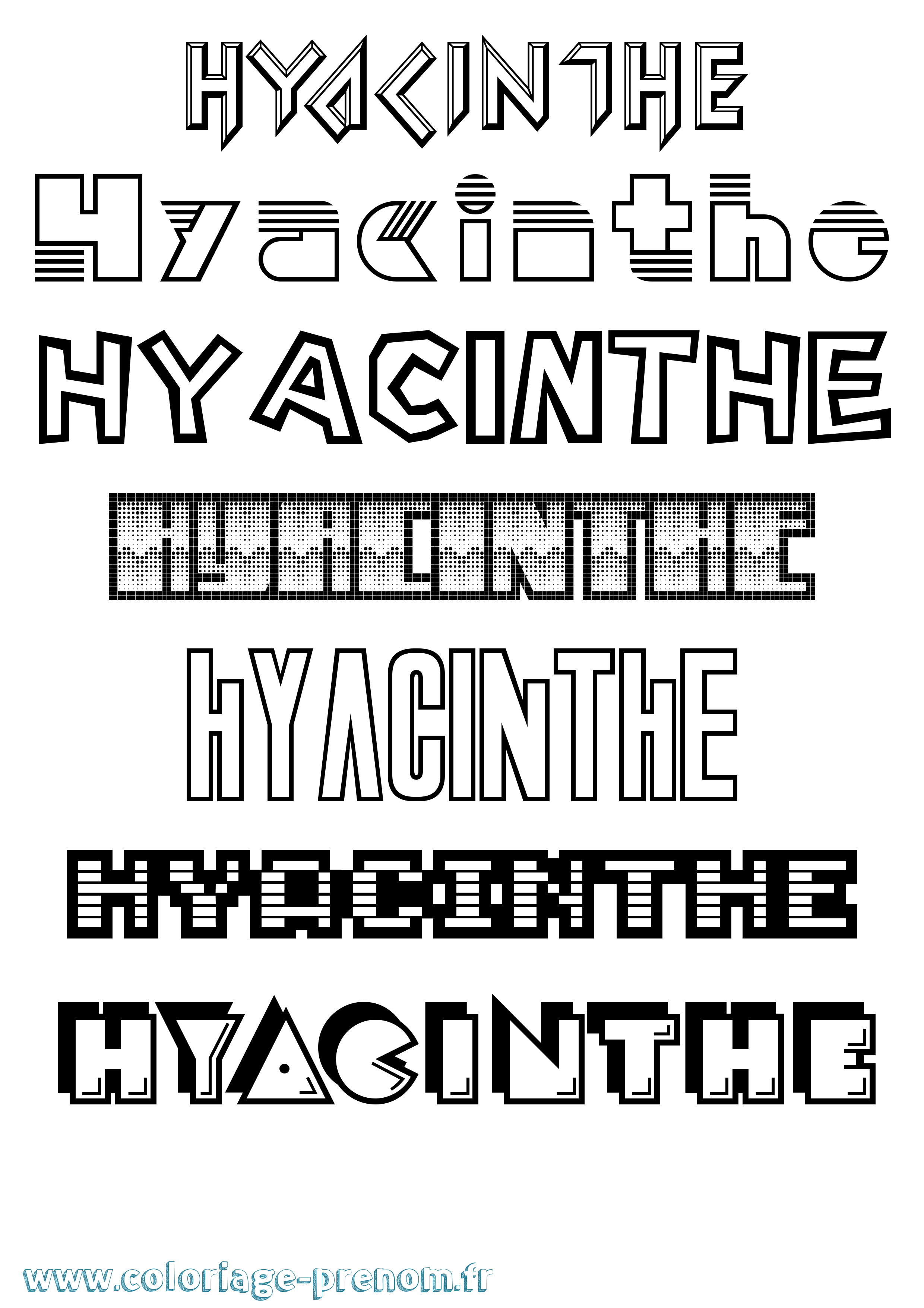 Coloriage Hyacinthe Jeux Vidéos Coloriage prénom Hyacinthe Jeux Vidéos