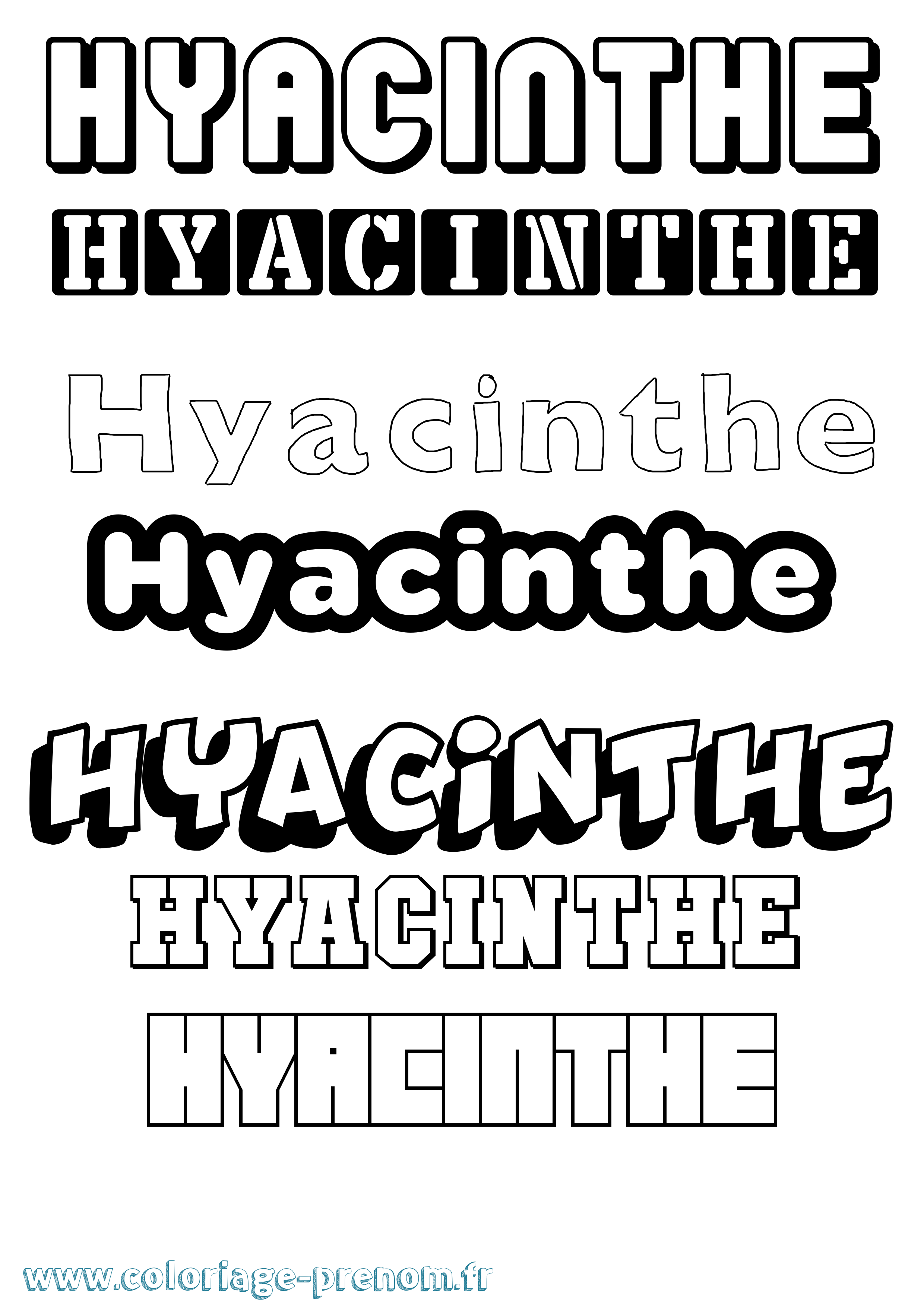 Coloriage Hyacinthe Simple Coloriage prénom Hyacinthe Simple