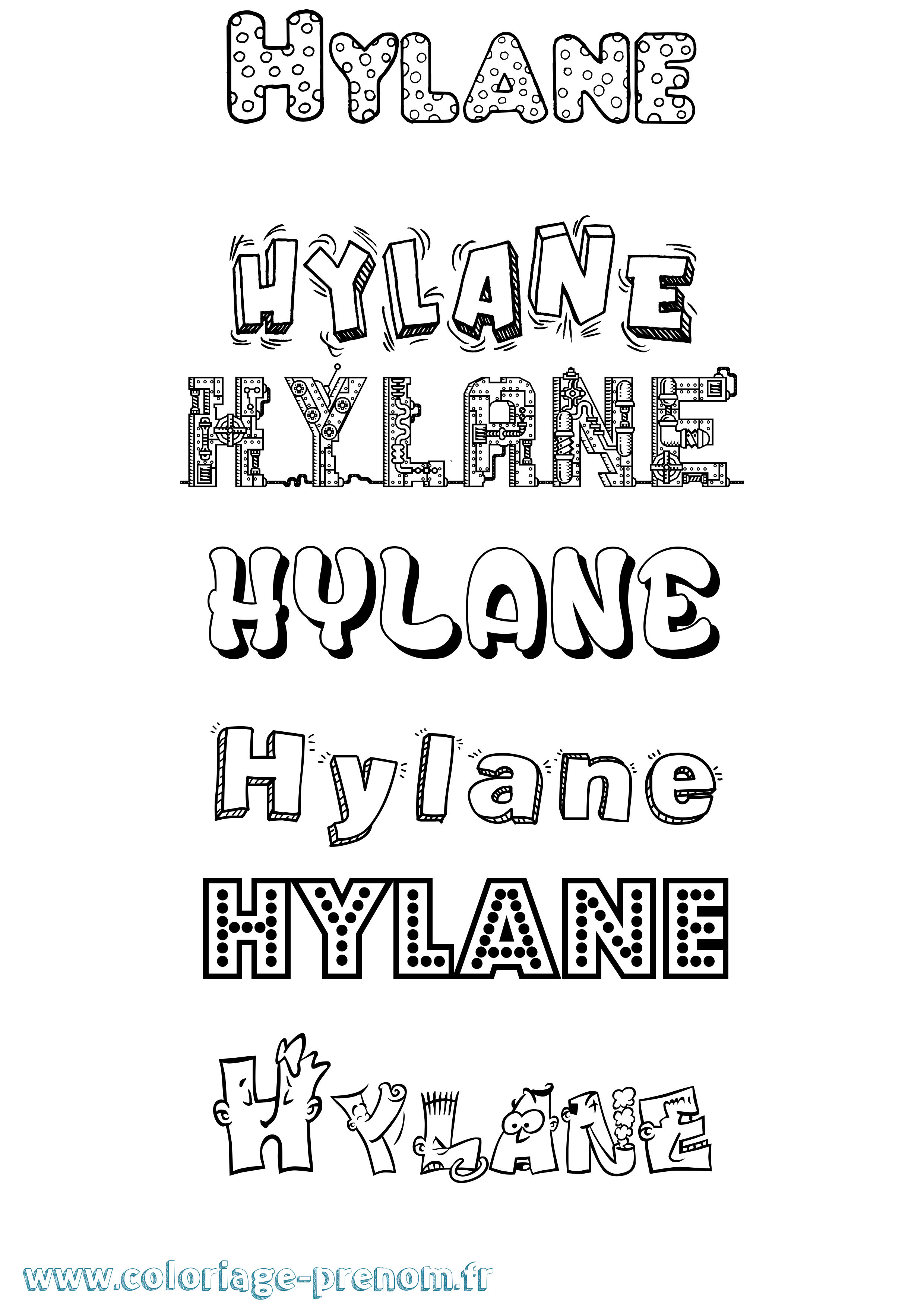 Coloriage Hylane Fun Coloriage prénom Hylane Fun