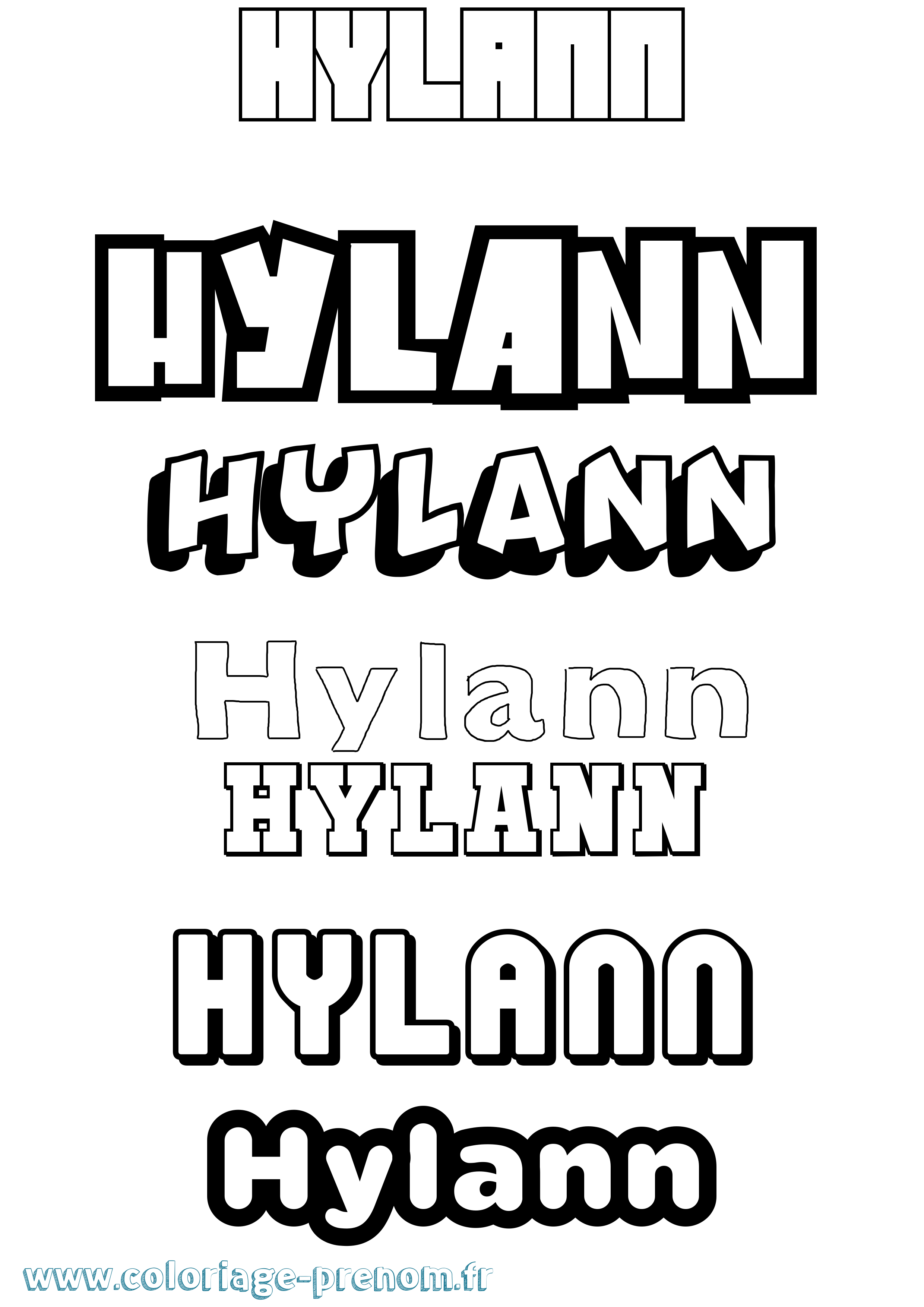 Coloriage Hylann Simple Coloriage prénom Hylann Simple