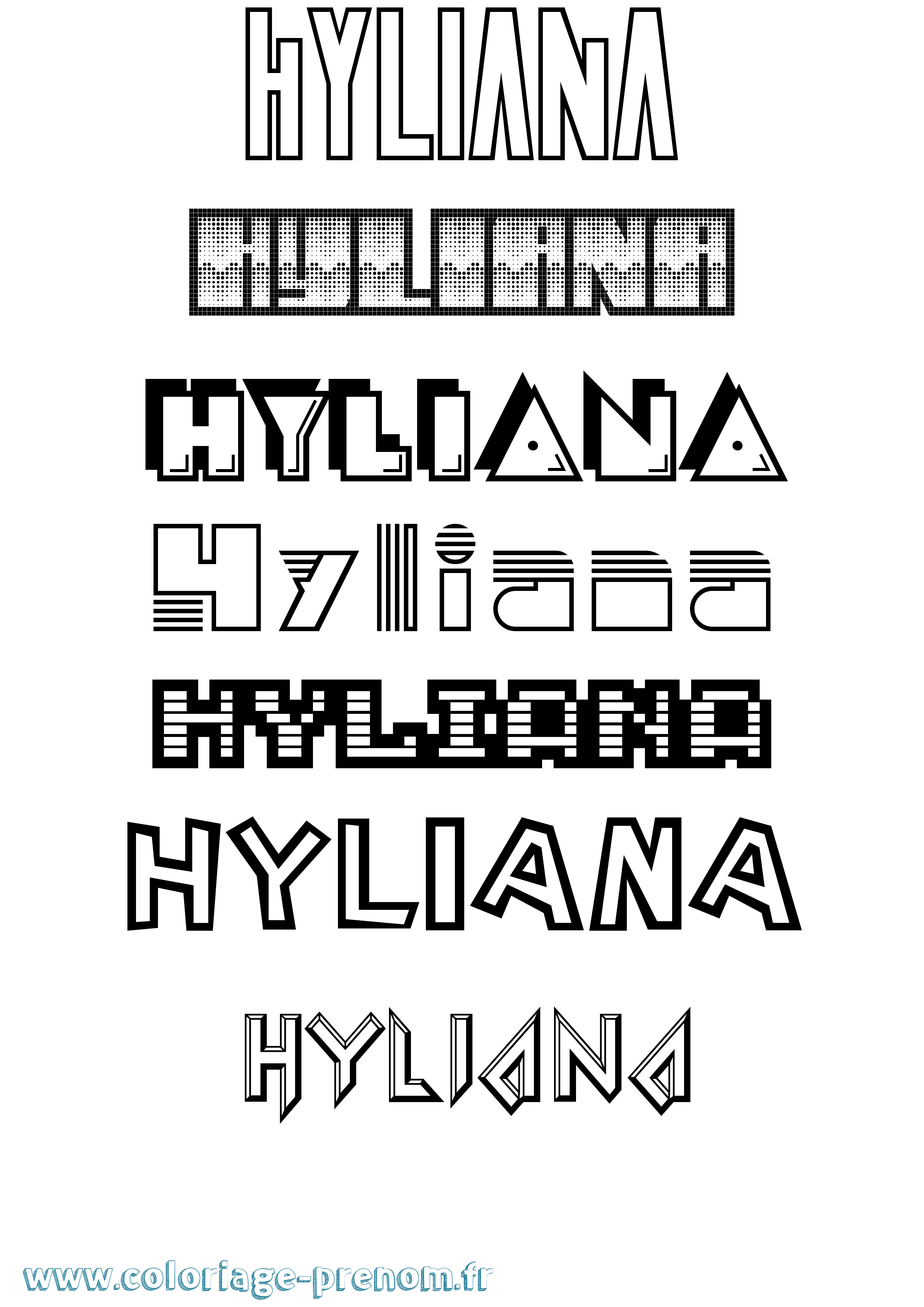 Coloriage Hyliana Jeux Vidéos Coloriage prénom Hyliana Jeux Vidéos