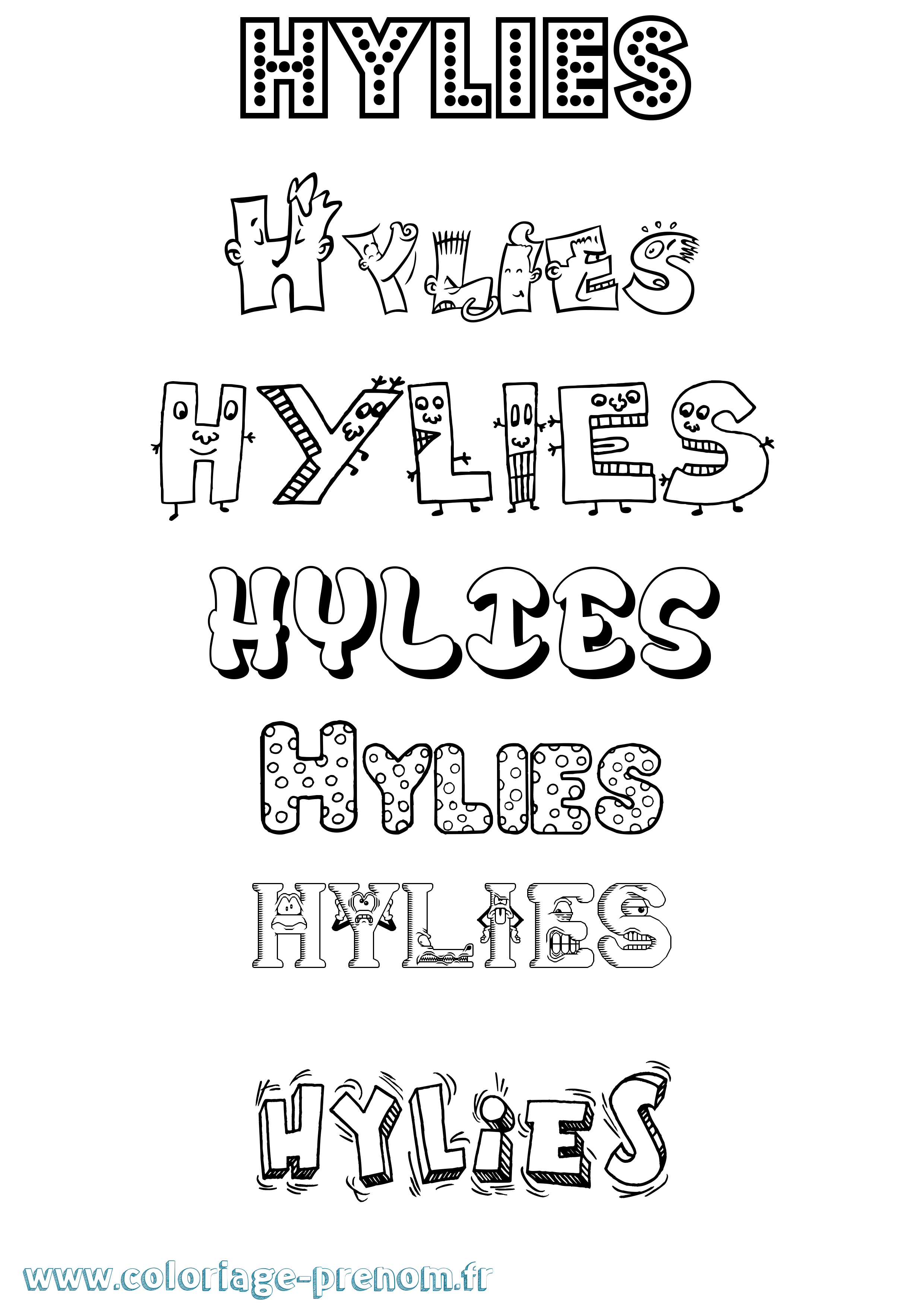 Coloriage Hylies Fun Coloriage prénom Hylies Fun