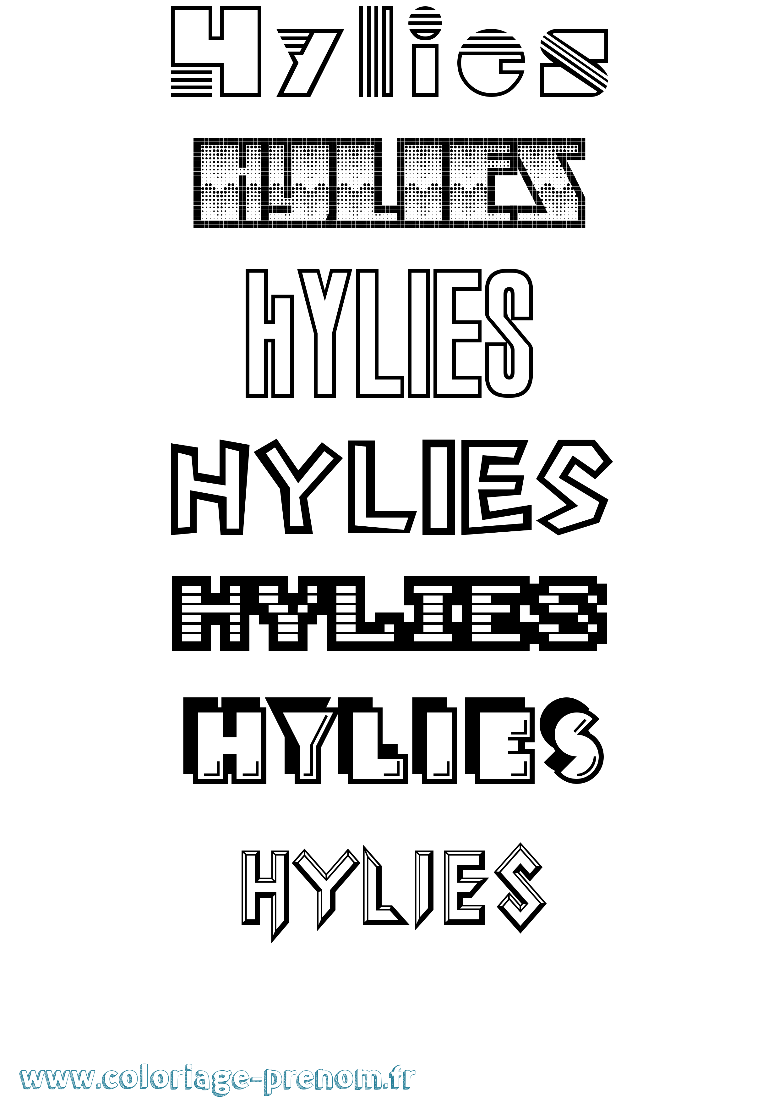 Coloriage Hylies Jeux Vidéos Coloriage prénom Hylies Jeux Vidéos